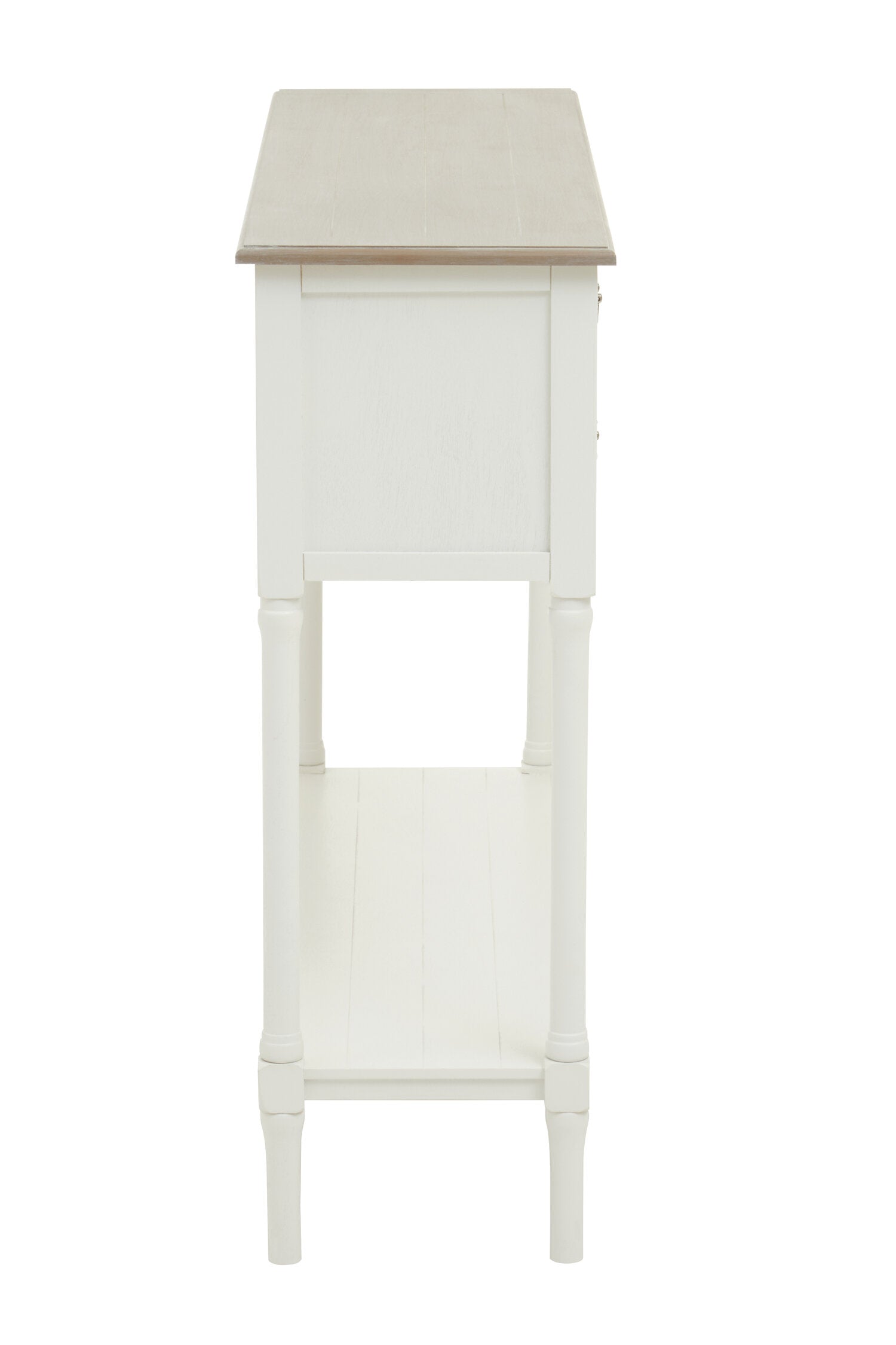 Country White Four Drawer Console Table with Shelf - The Orchard Home and Gifts