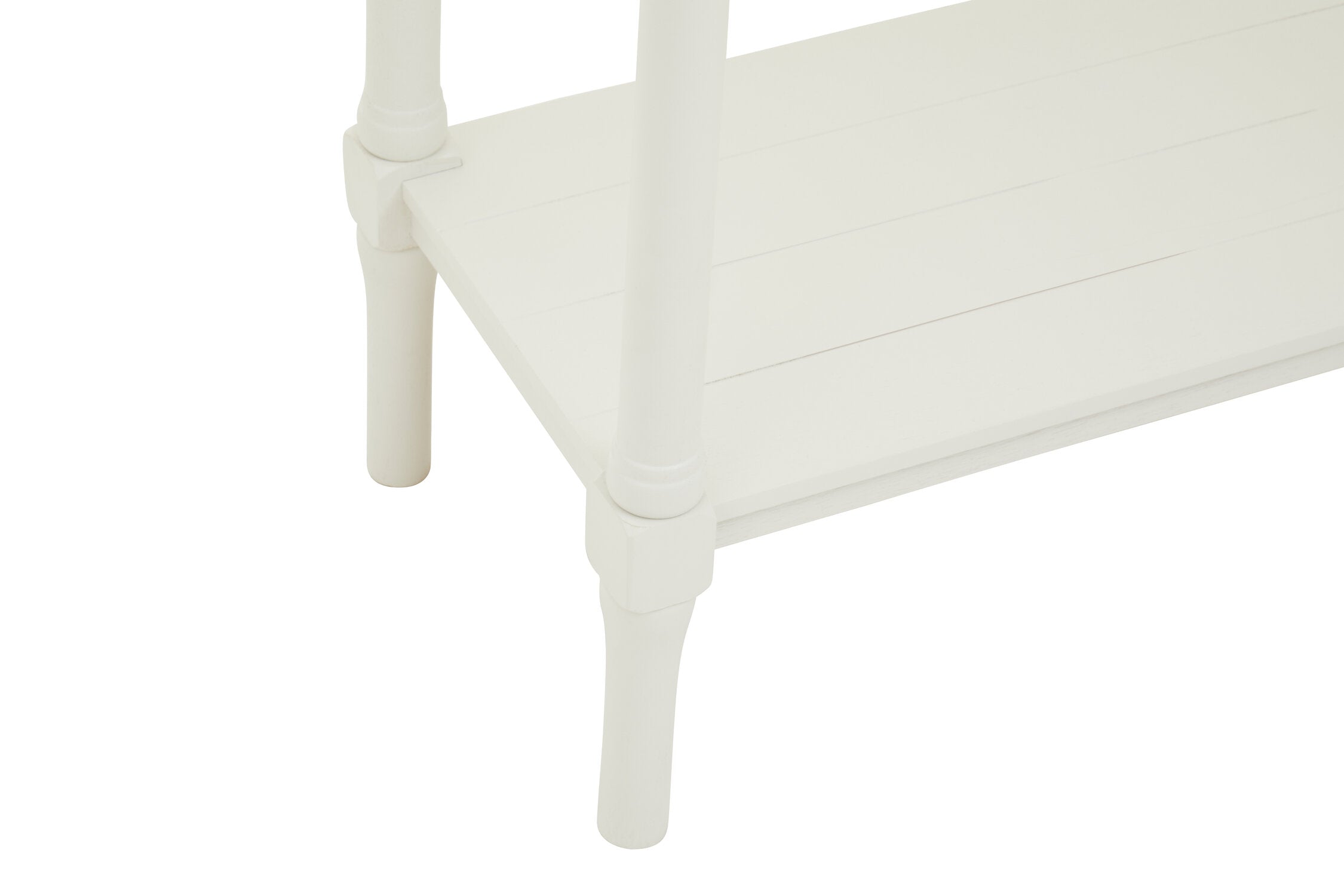 Country White Four Drawer Console Table with Shelf - The Orchard Home and Gifts