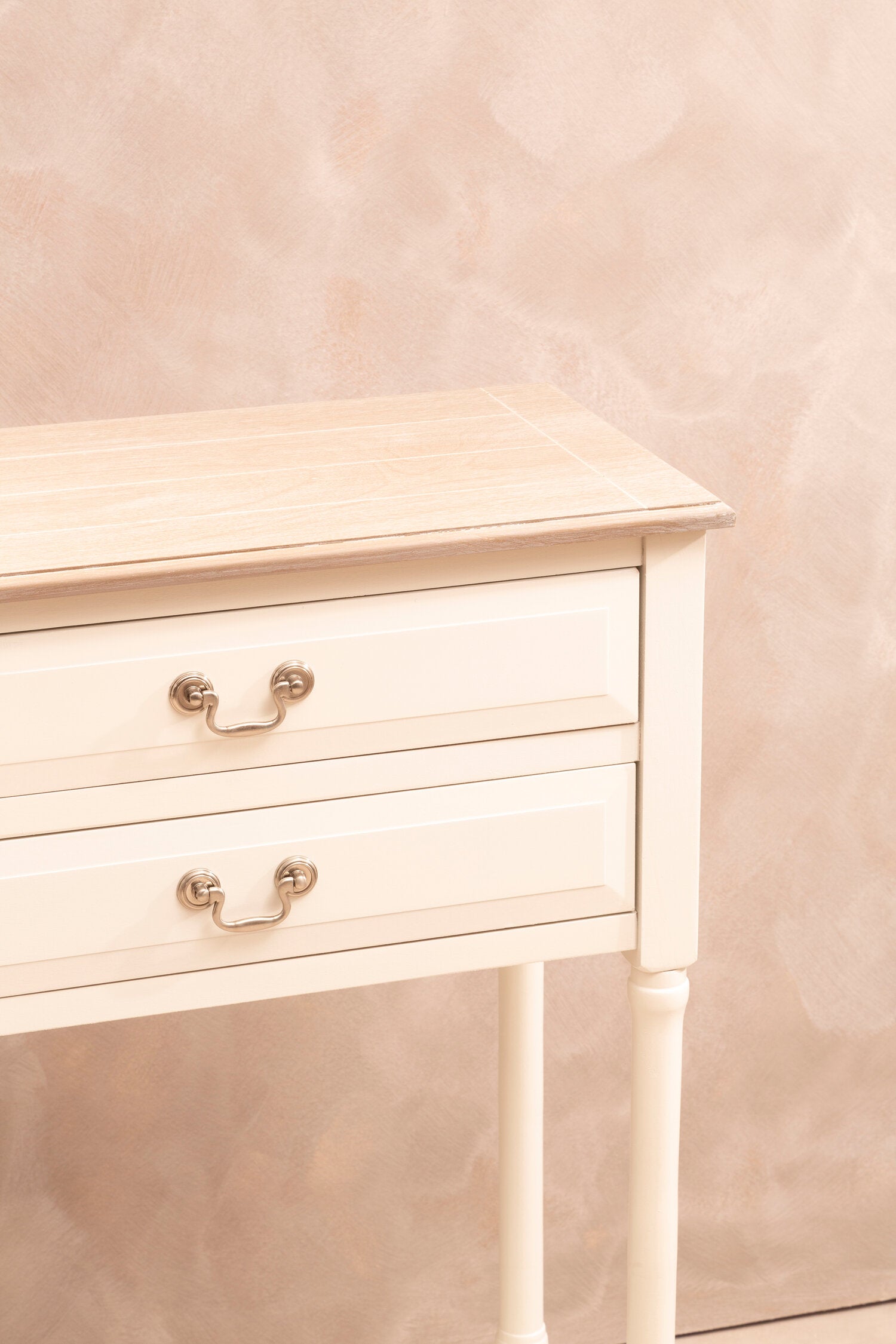 Country White Four Drawer Console Table with Shelf - The Orchard Home and Gifts