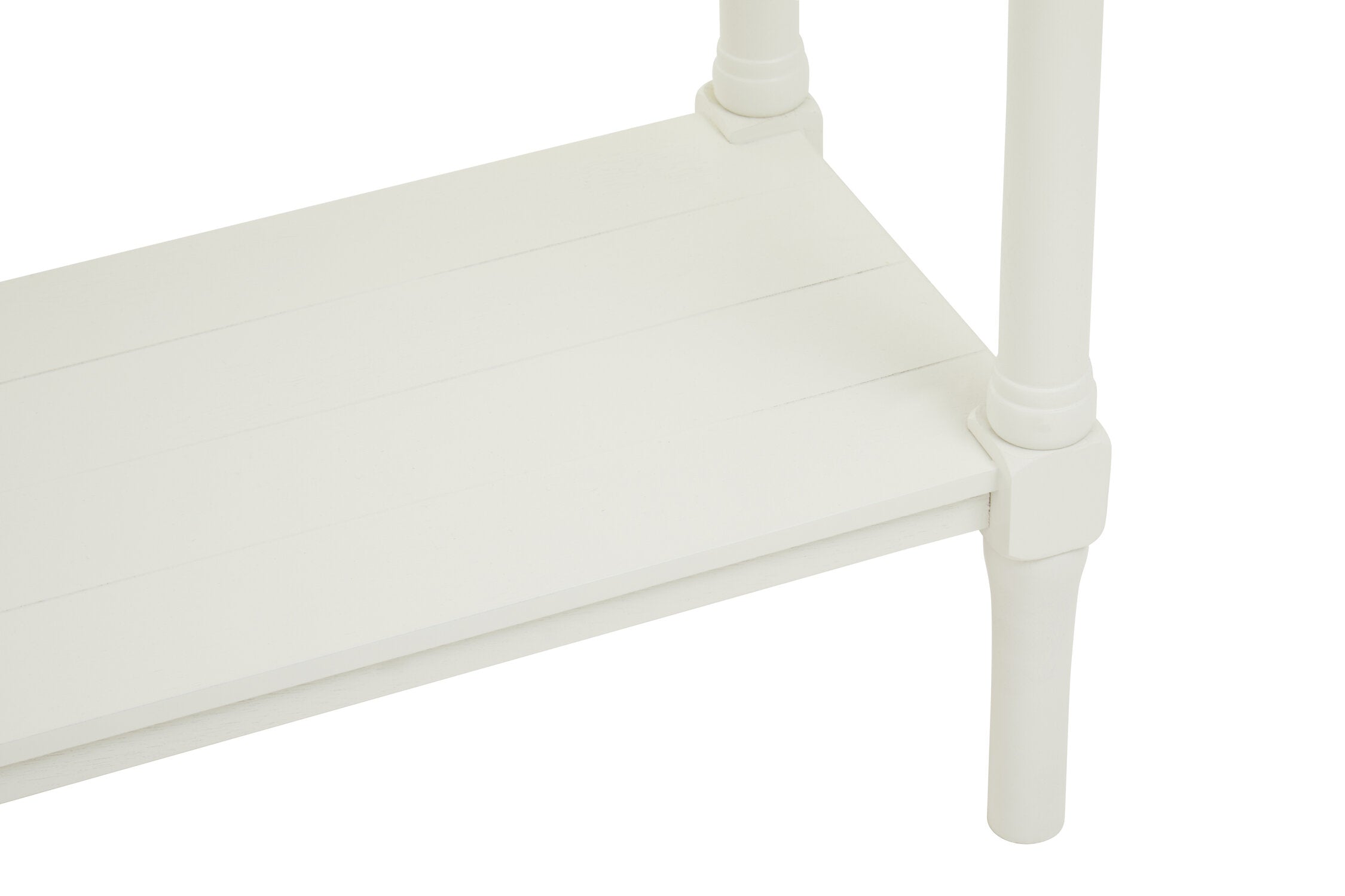 Country White Four Drawer Console Table with Shelf - The Orchard Home and Gifts