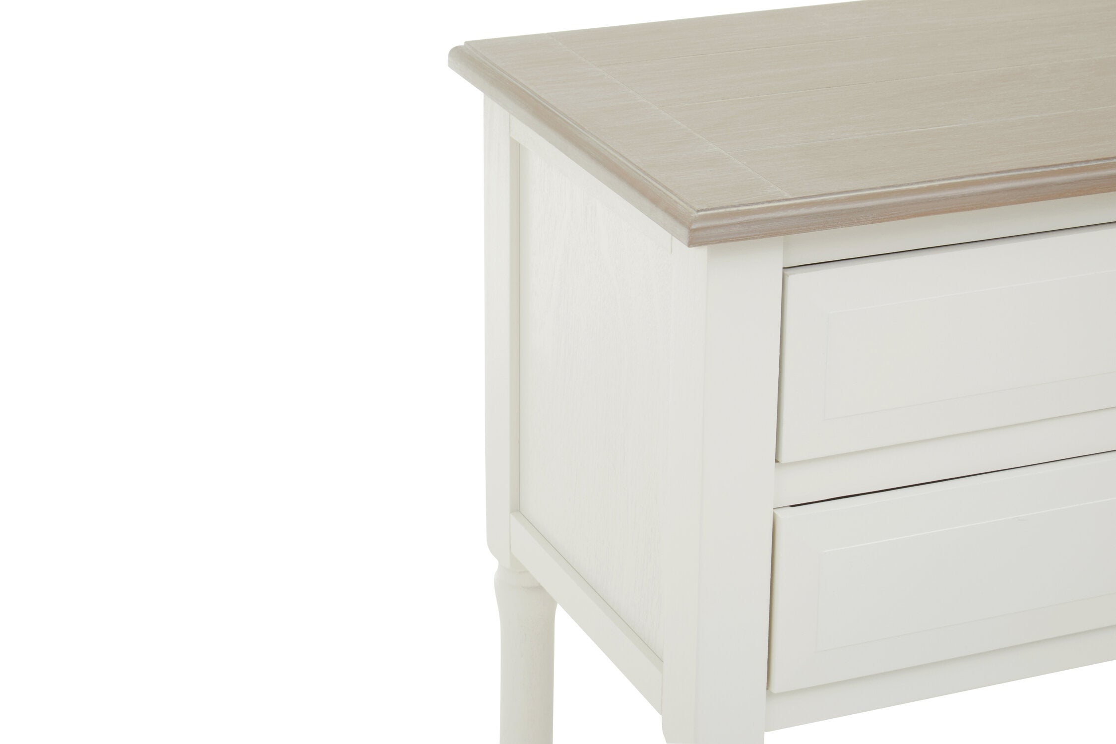 Country White Four Drawer Console Table with Shelf - The Orchard Home and Gifts