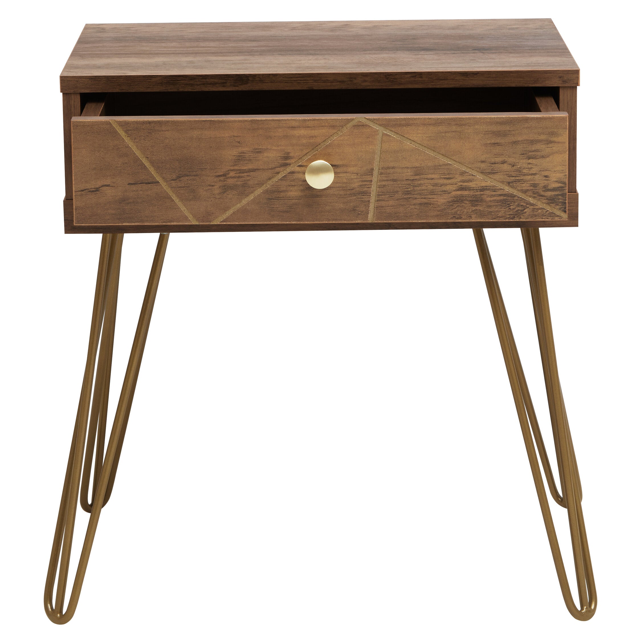 Albin One Drawer Side Table with Hairpin Legs - The Orchard Home and Gifts