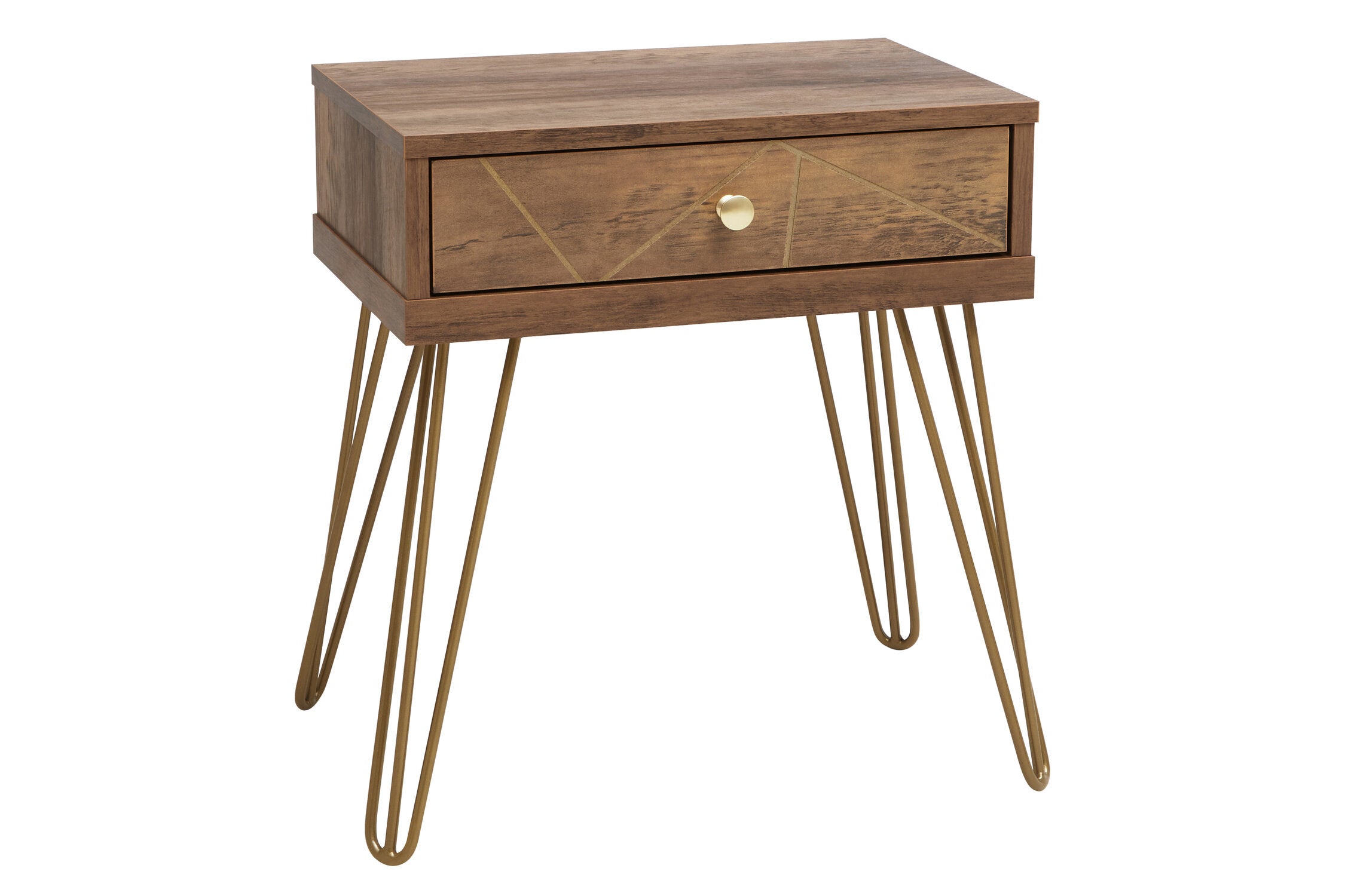 Albin One Drawer Side Table with Hairpin Legs - The Orchard Home and Gifts