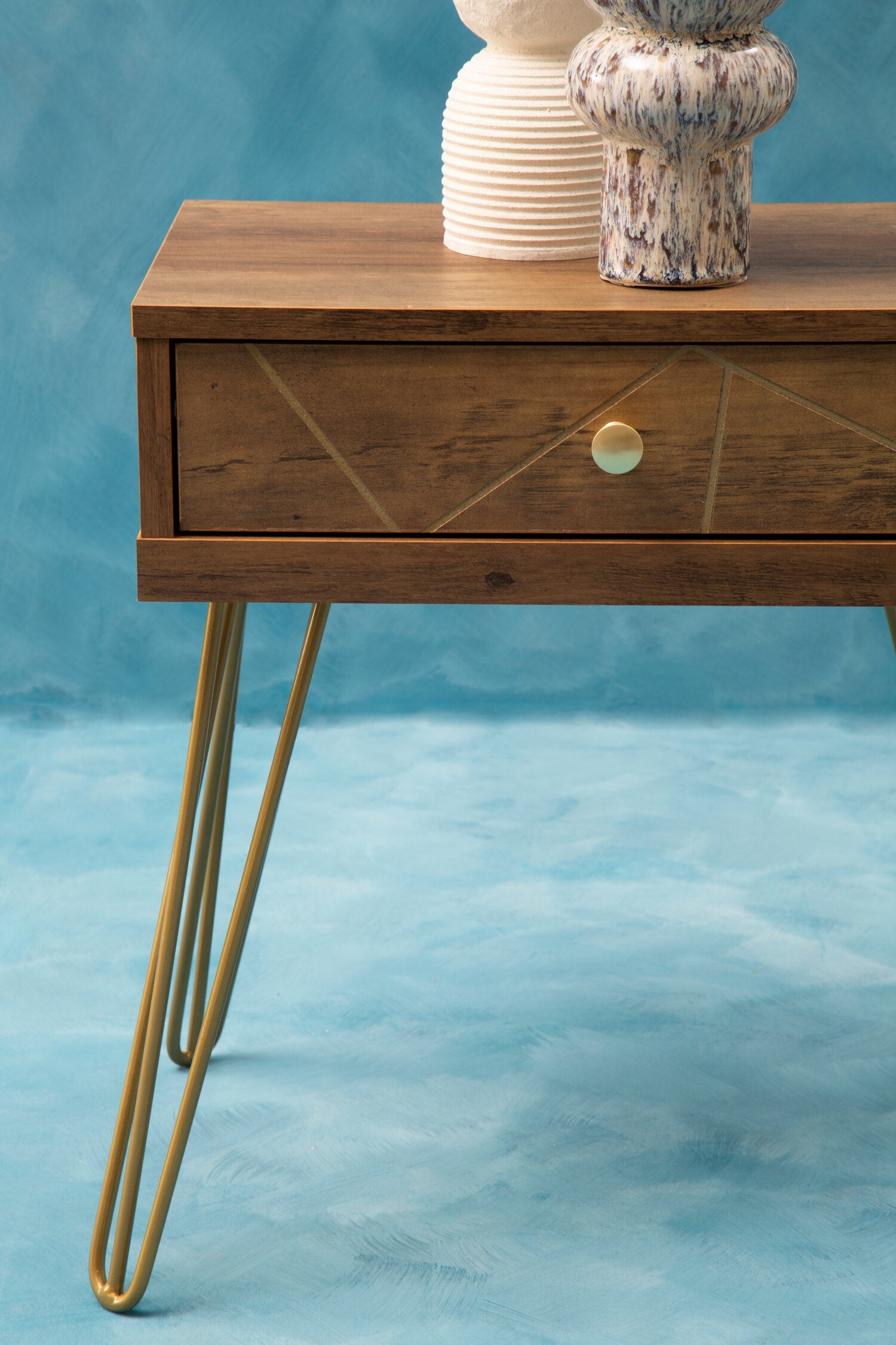 Albin One Drawer Side Table with Hairpin Legs - The Orchard Home and Gifts