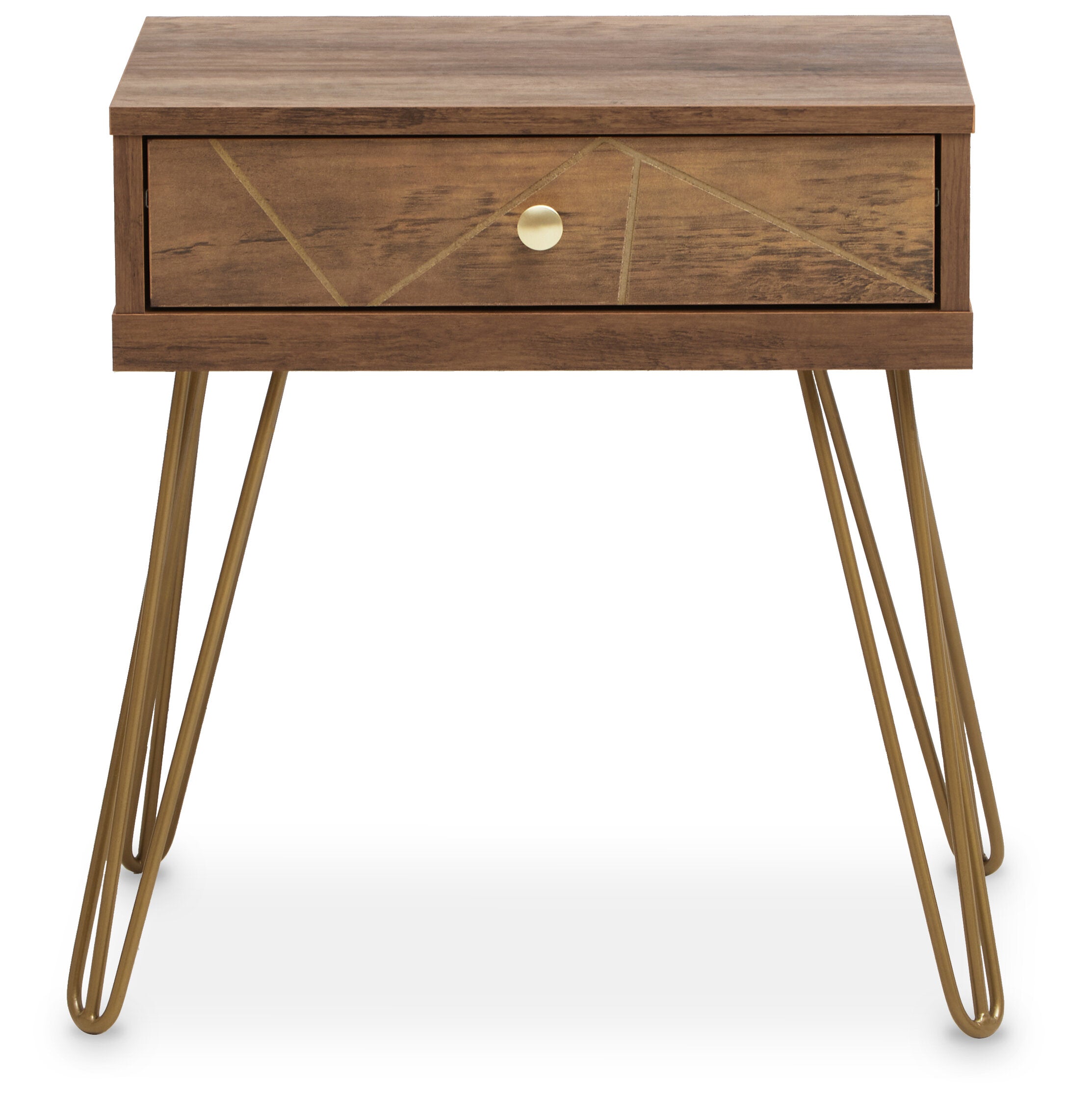 Albin One Drawer Side Table with Hairpin Legs - The Orchard Home and Gifts