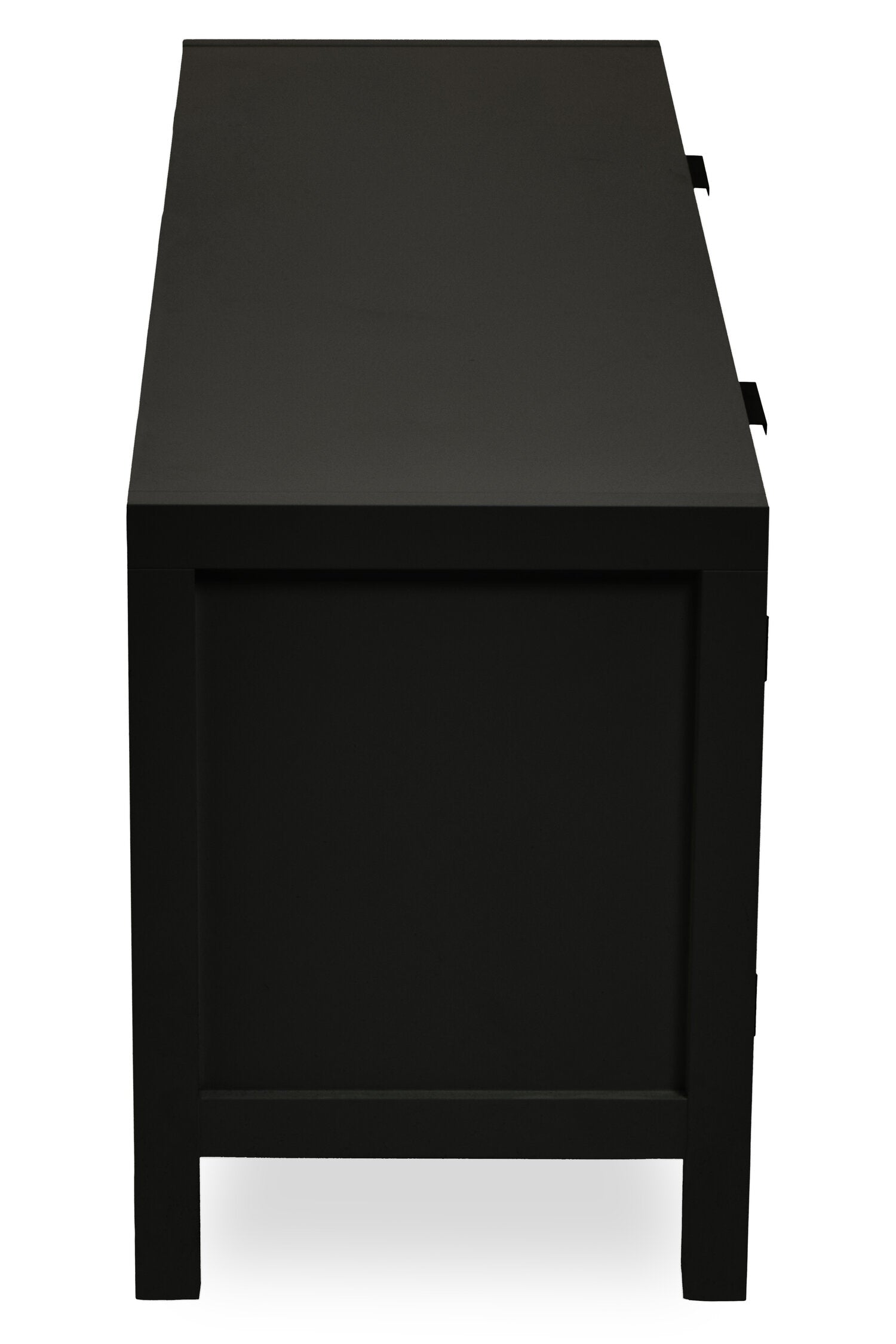Herman Black Wood and Rattan Two Door Two Shelf Media Unit - The Orchard Home and Gifts