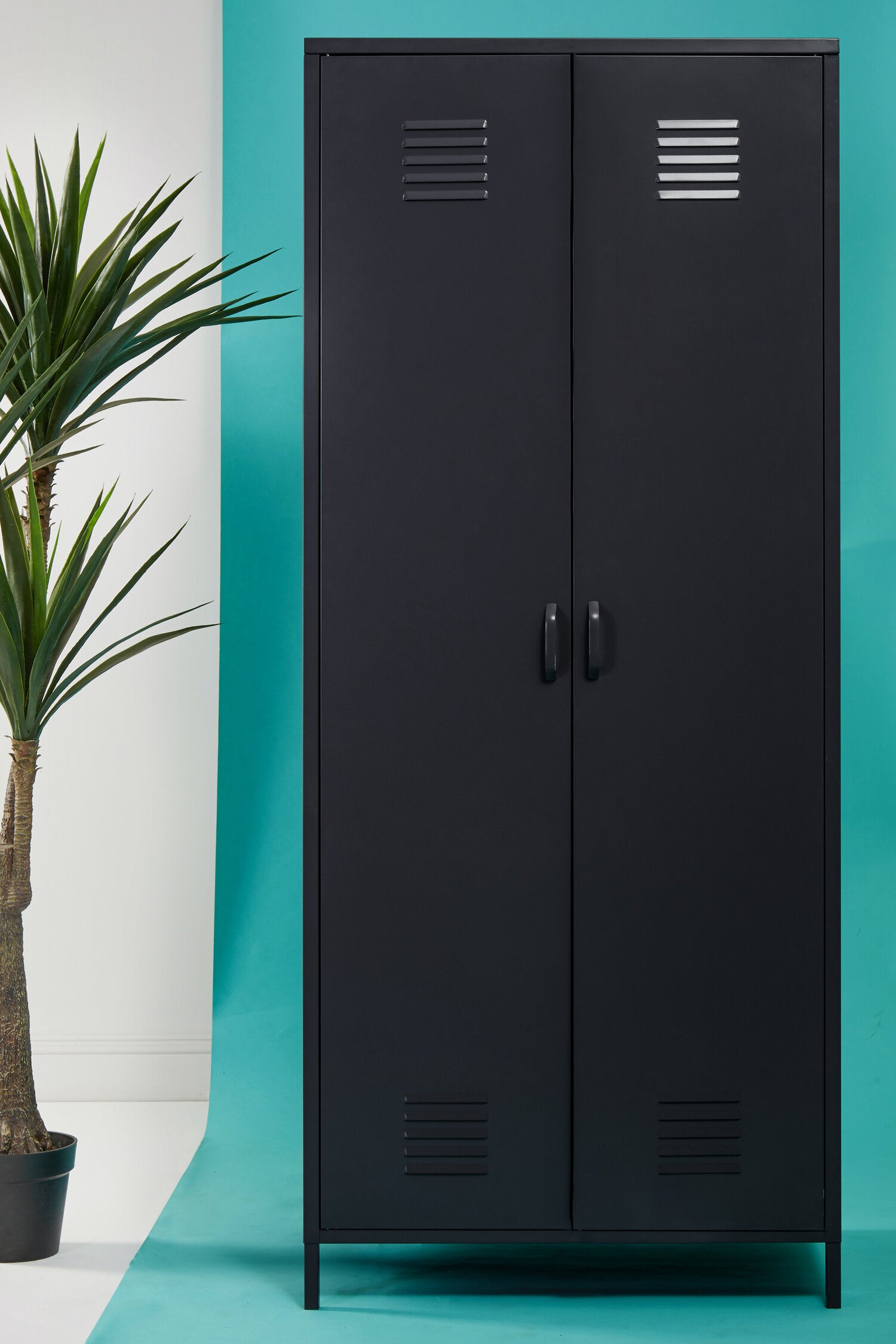 Stamford Black Two Door Metal Locker - The Orchard Home and Gifts