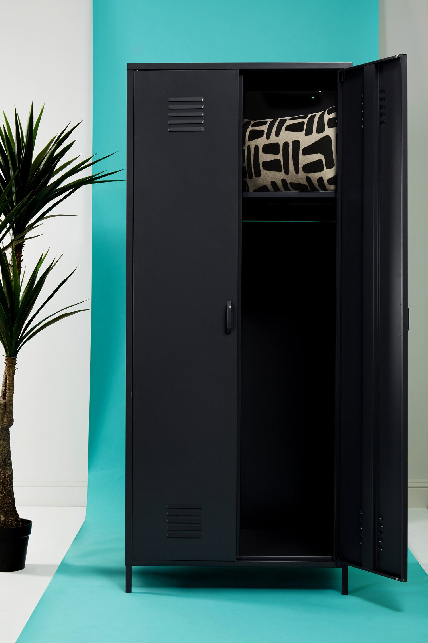 Stamford Black Two Door Metal Locker - The Orchard Home and Gifts