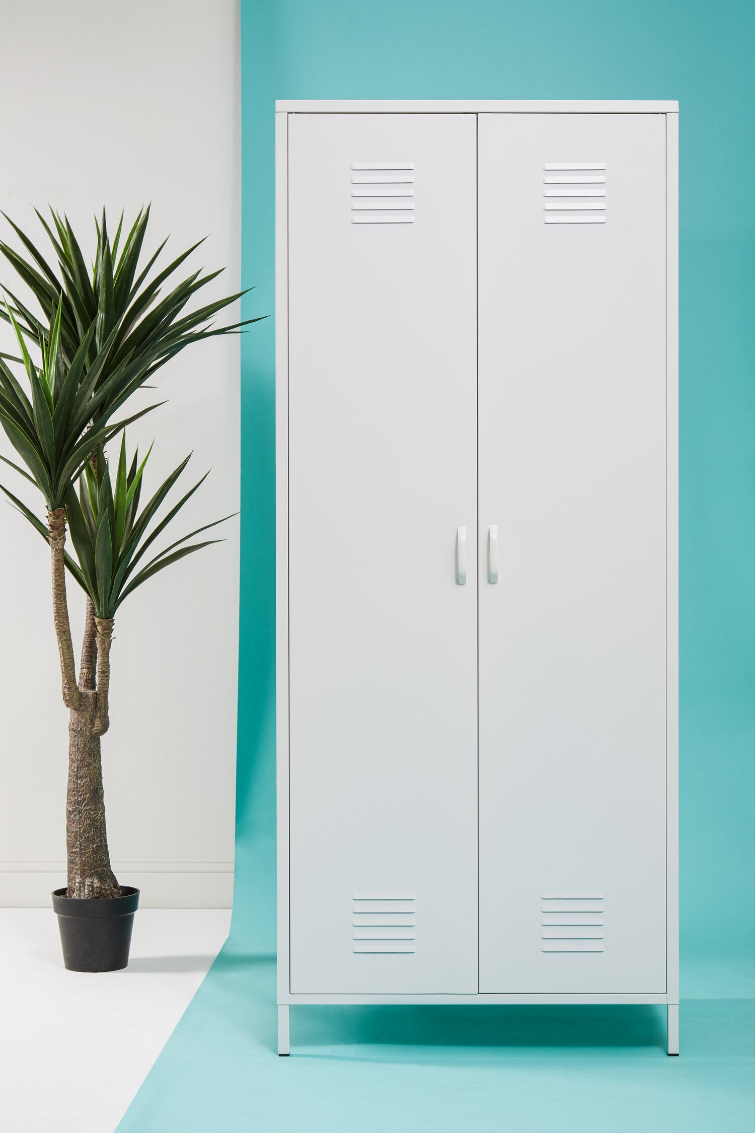 Stamford White Two Door Metal Locker - The Orchard Home and Gifts