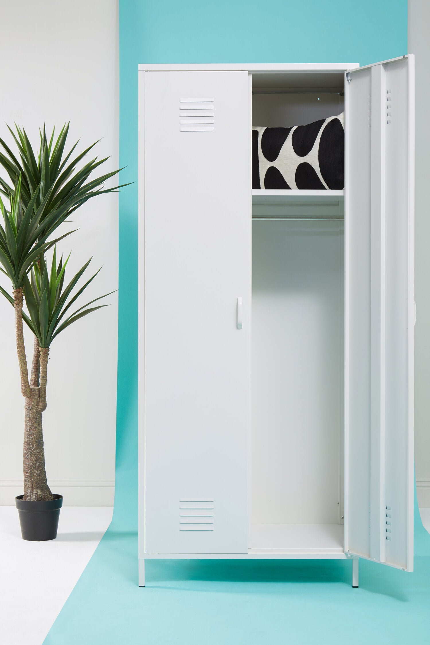 Stamford White Two Door Metal Locker - The Orchard Home and Gifts