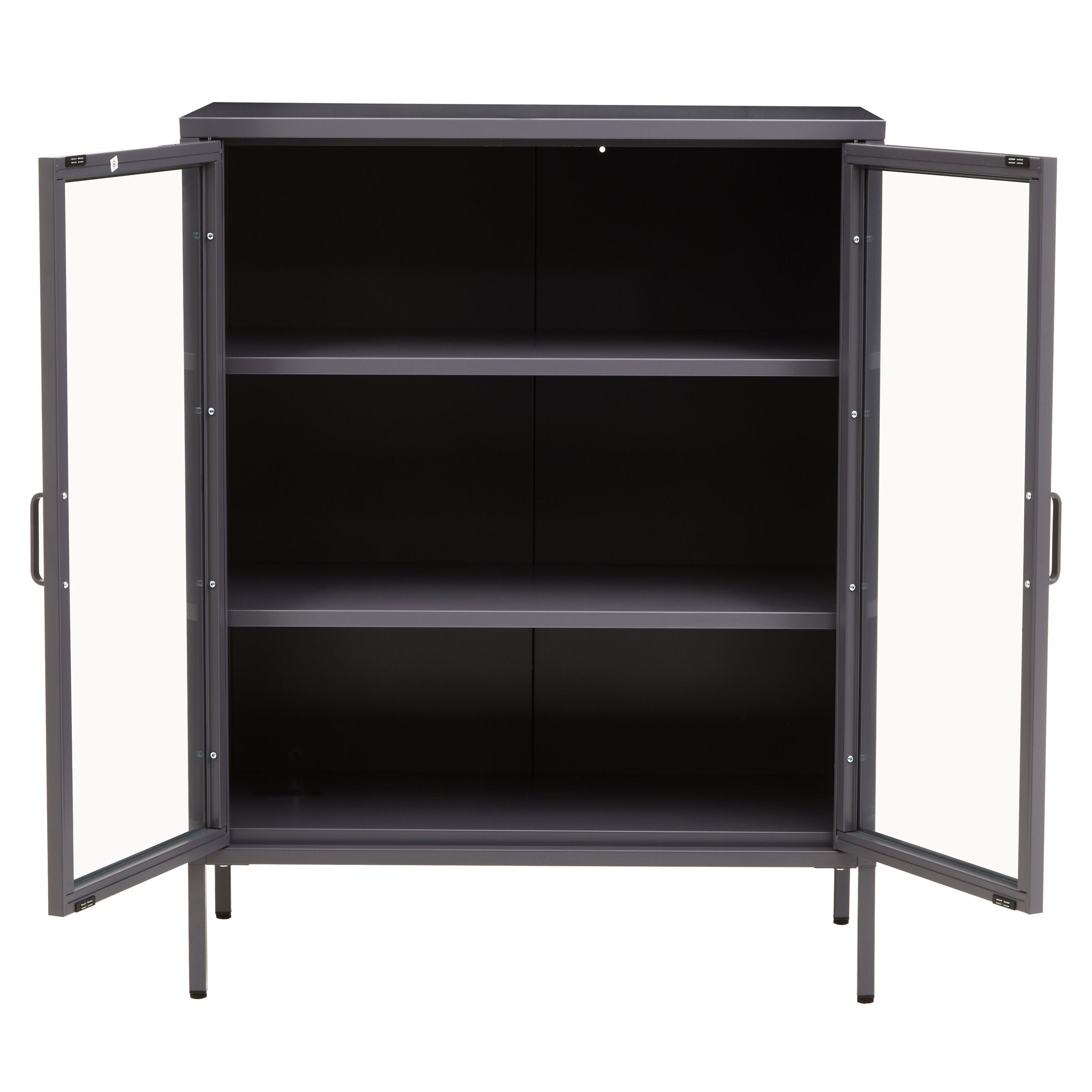 Asier Grey Metal Two Door Cabinet - The Orchard Home and Gifts