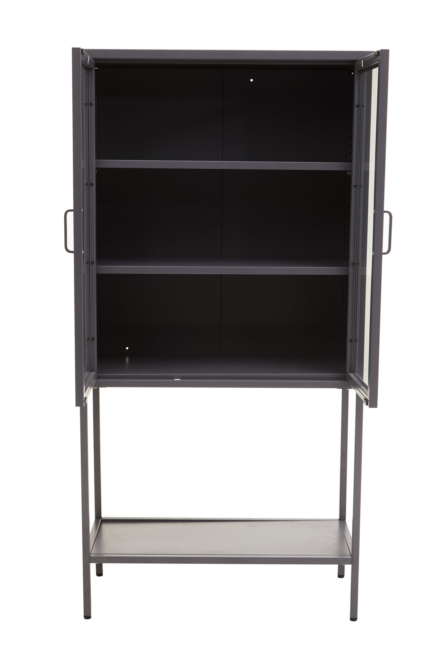 Asier Grey Metal Medium Two Door Cabinet with Shelf - The Orchard Home and Gifts