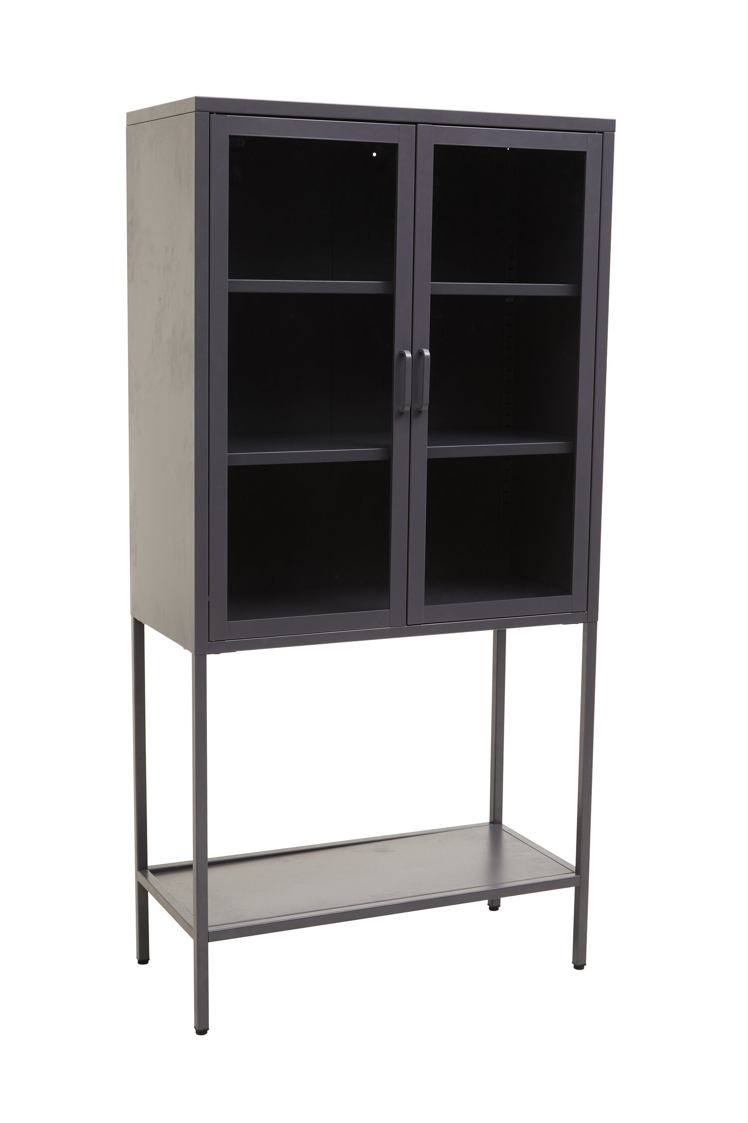 Asier Grey Metal Medium Two Door Cabinet with Shelf - The Orchard Home and Gifts