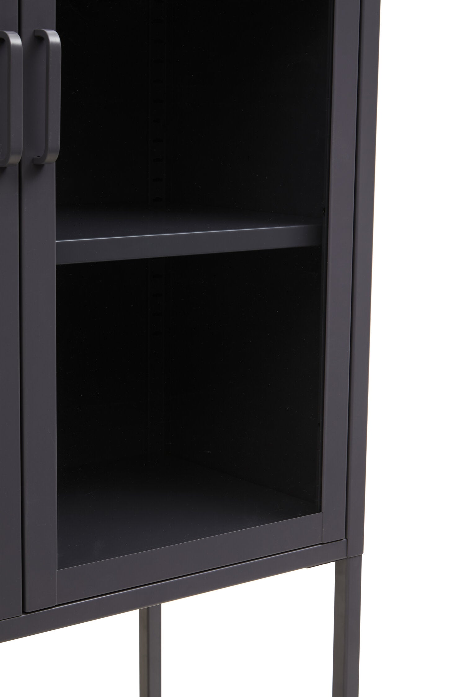 Asier Grey Metal Medium Two Door Cabinet with Shelf - The Orchard Home and Gifts