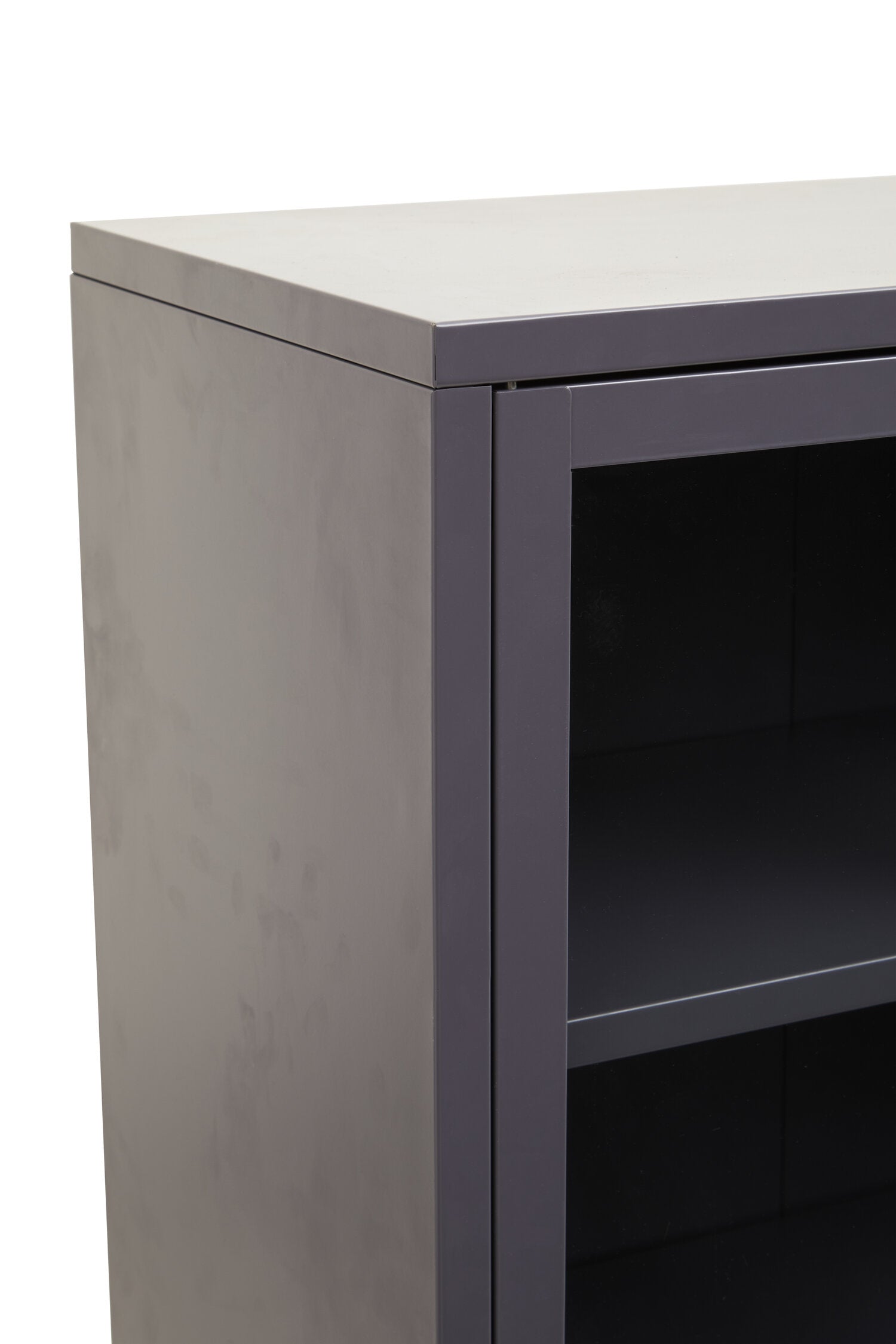 Asier Grey Metal Medium Two Door Cabinet with Shelf - The Orchard Home and Gifts