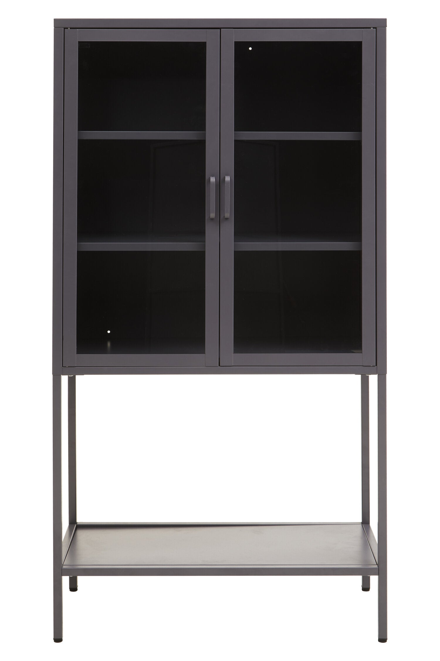 Asier Grey Metal Medium Two Door Cabinet with Shelf - The Orchard Home and Gifts