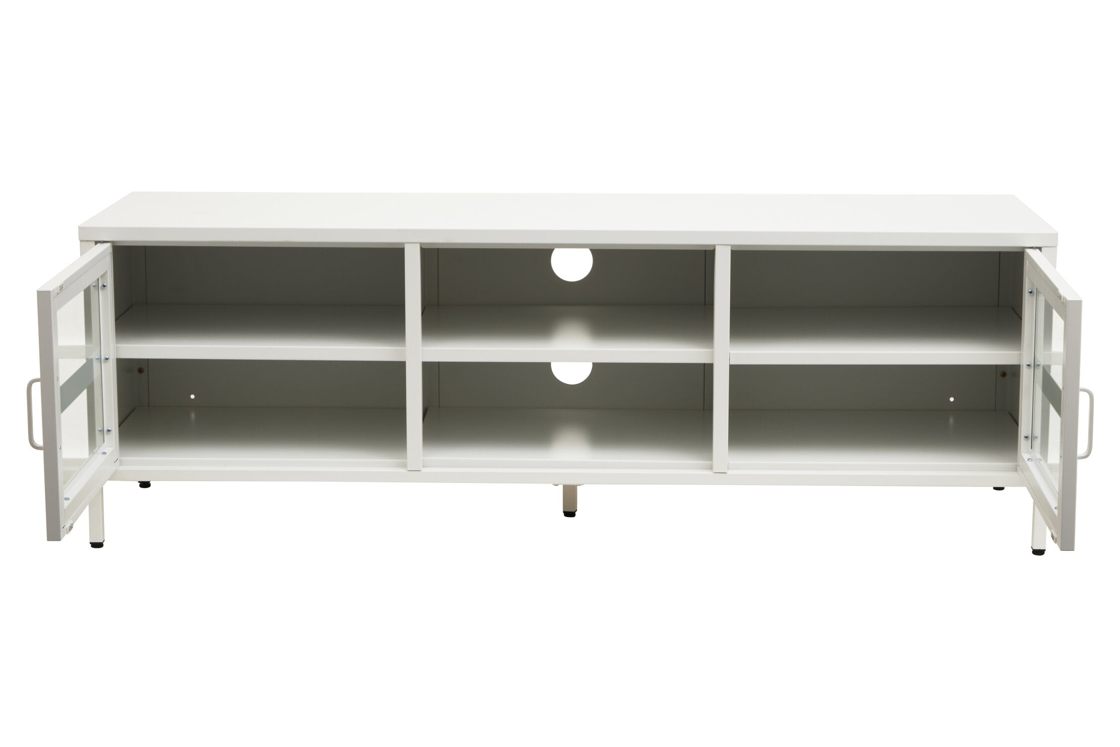 Asier White Metal Two Door Two Shelf Media Unit - The Orchard Home and Gifts