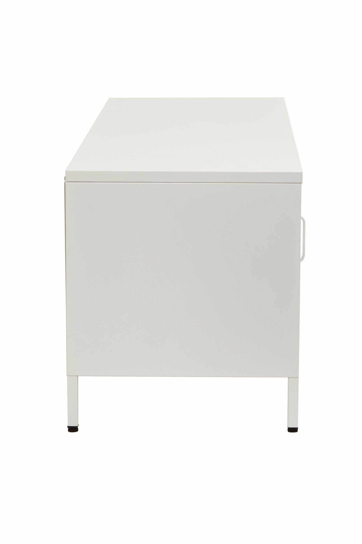 Asier White Metal Two Door Two Shelf Media Unit - The Orchard Home and Gifts