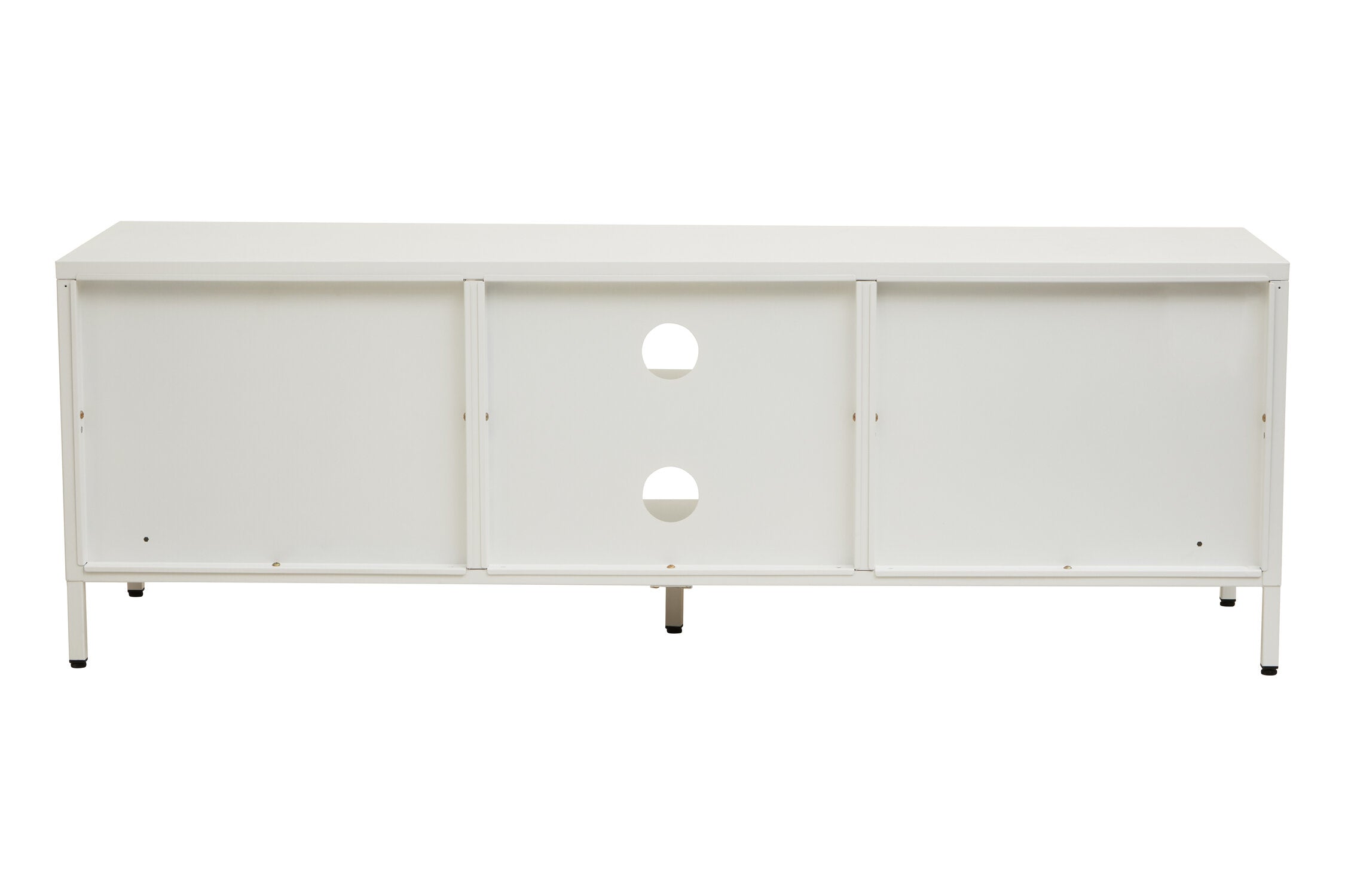 Asier White Metal Two Door Two Shelf Media Unit - The Orchard Home and Gifts