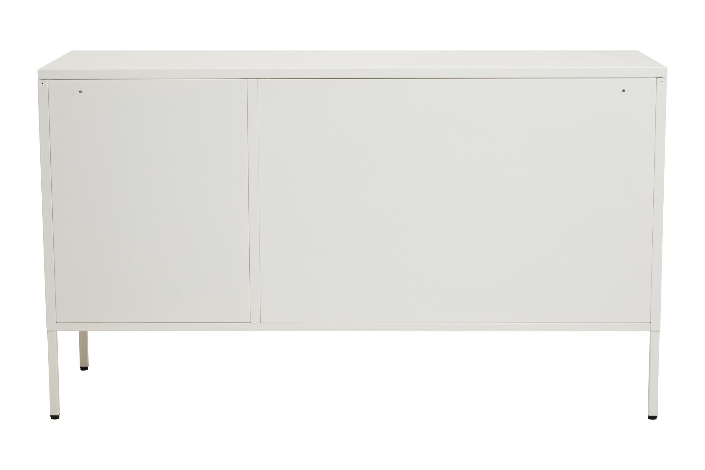 Asier White Metal Three Door Two Shelf Cabinet - The Orchard Home and Gifts