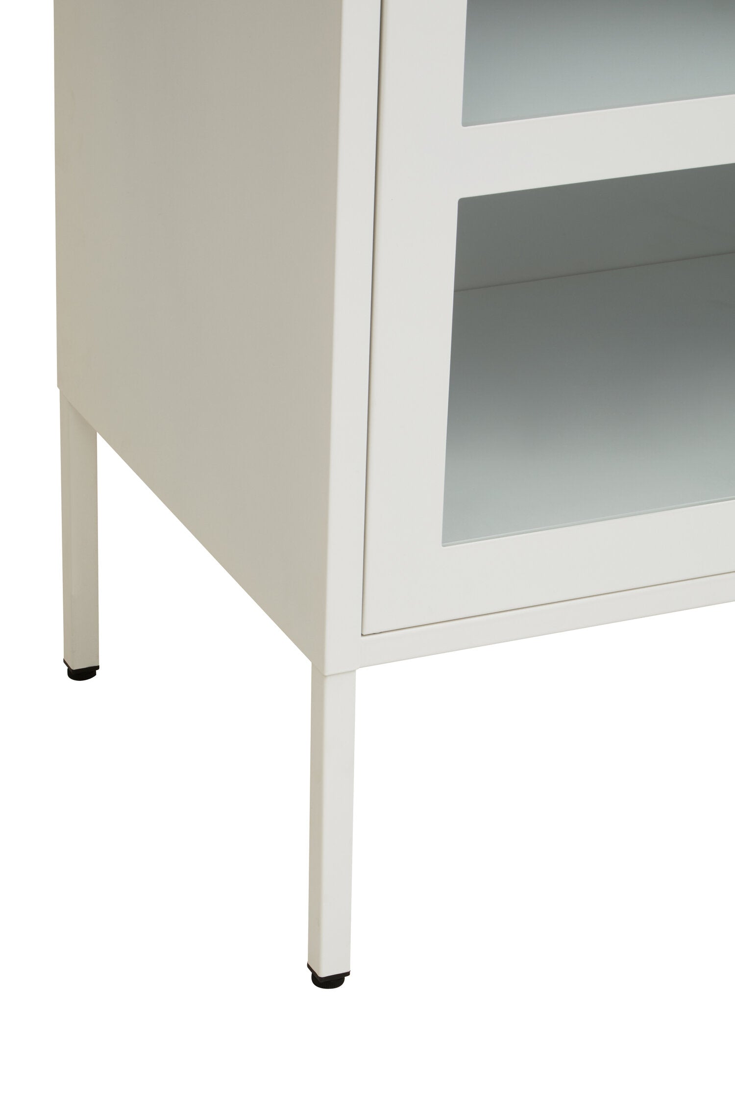 Asier White Metal Three Door Two Shelf Cabinet - The Orchard Home and Gifts