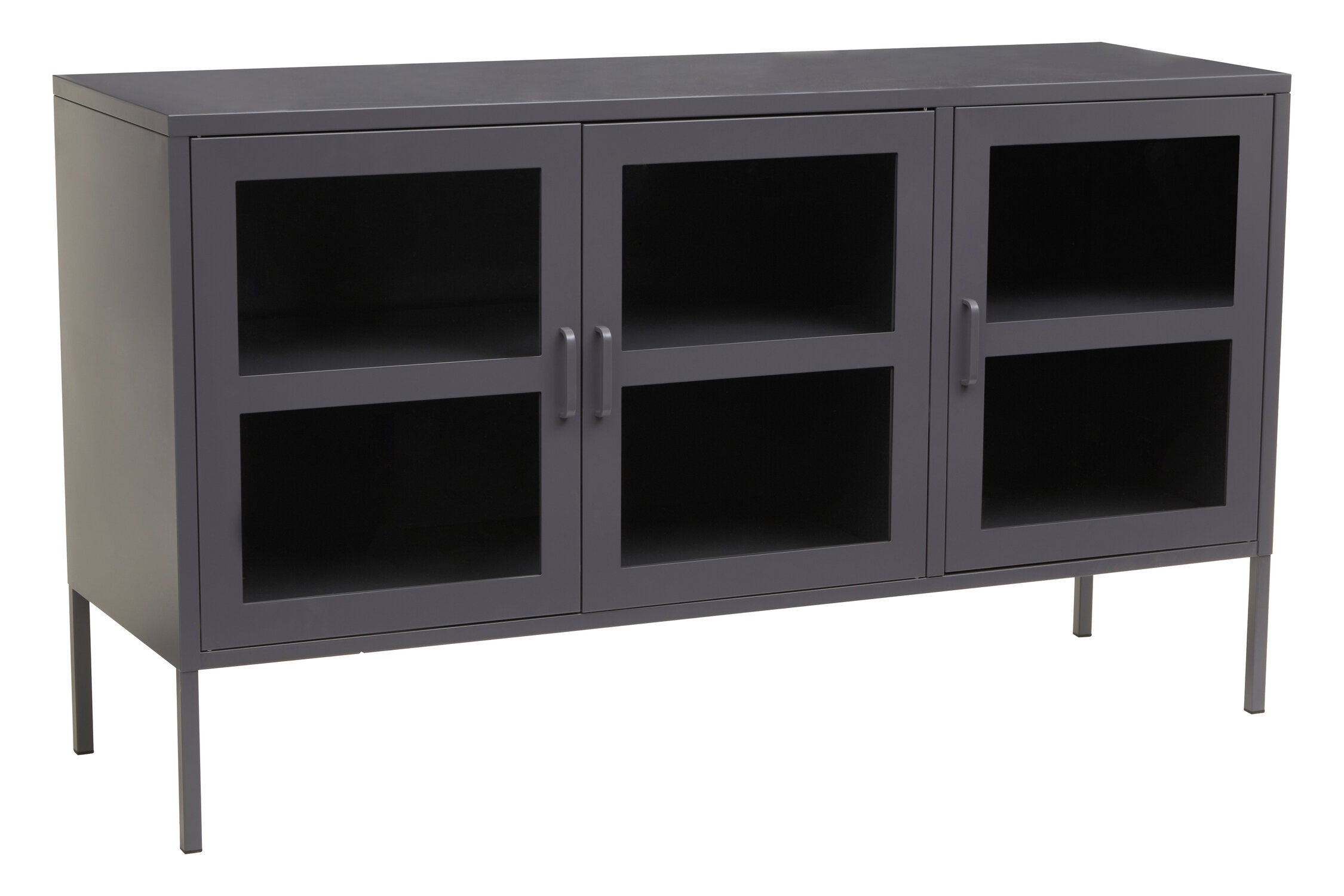 Asier Grey Metal Three Door Two Shelf Cabinet - The Orchard Home and Gifts