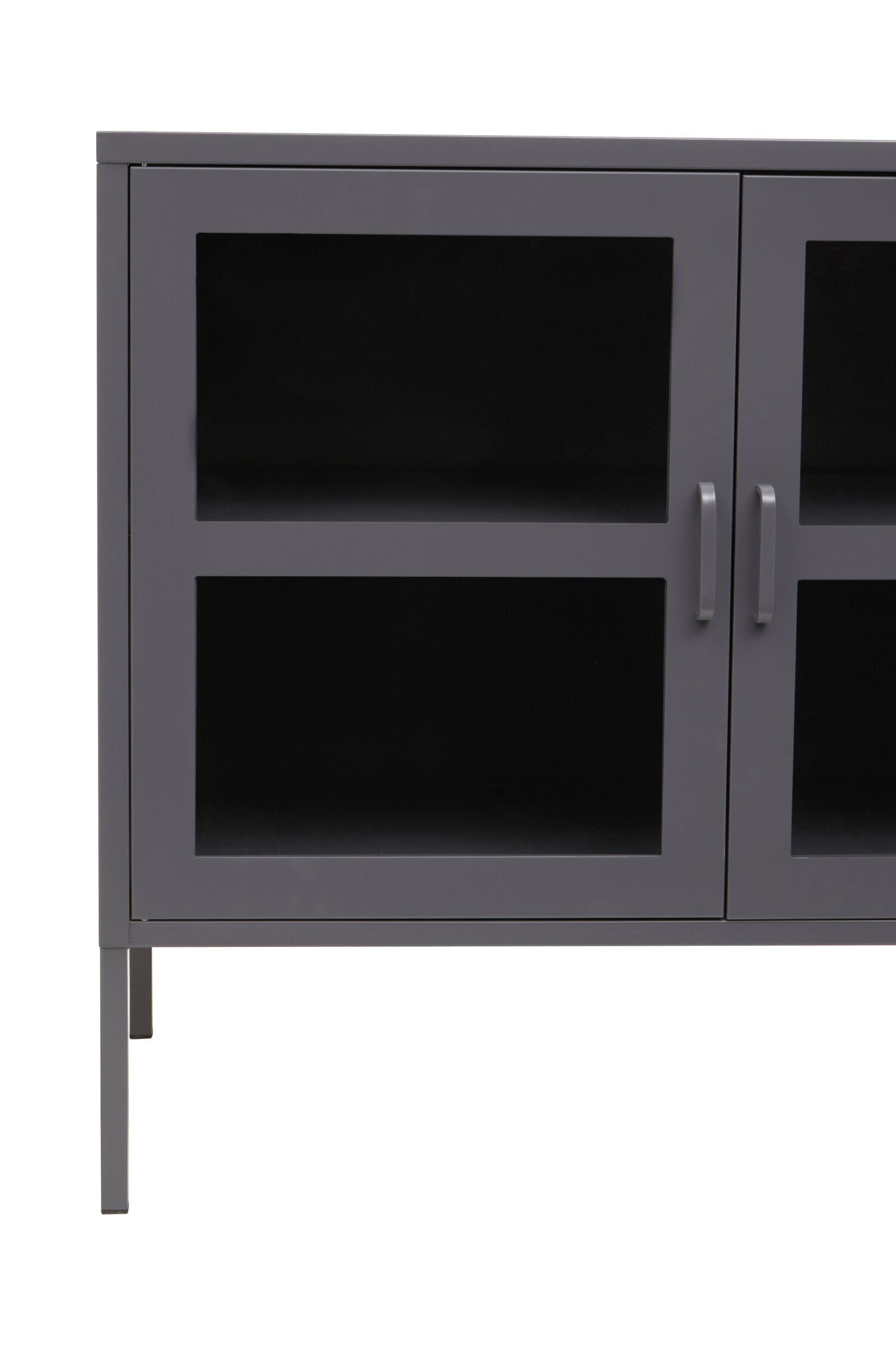 Asier Grey Metal Three Door Two Shelf Cabinet - The Orchard Home and Gifts