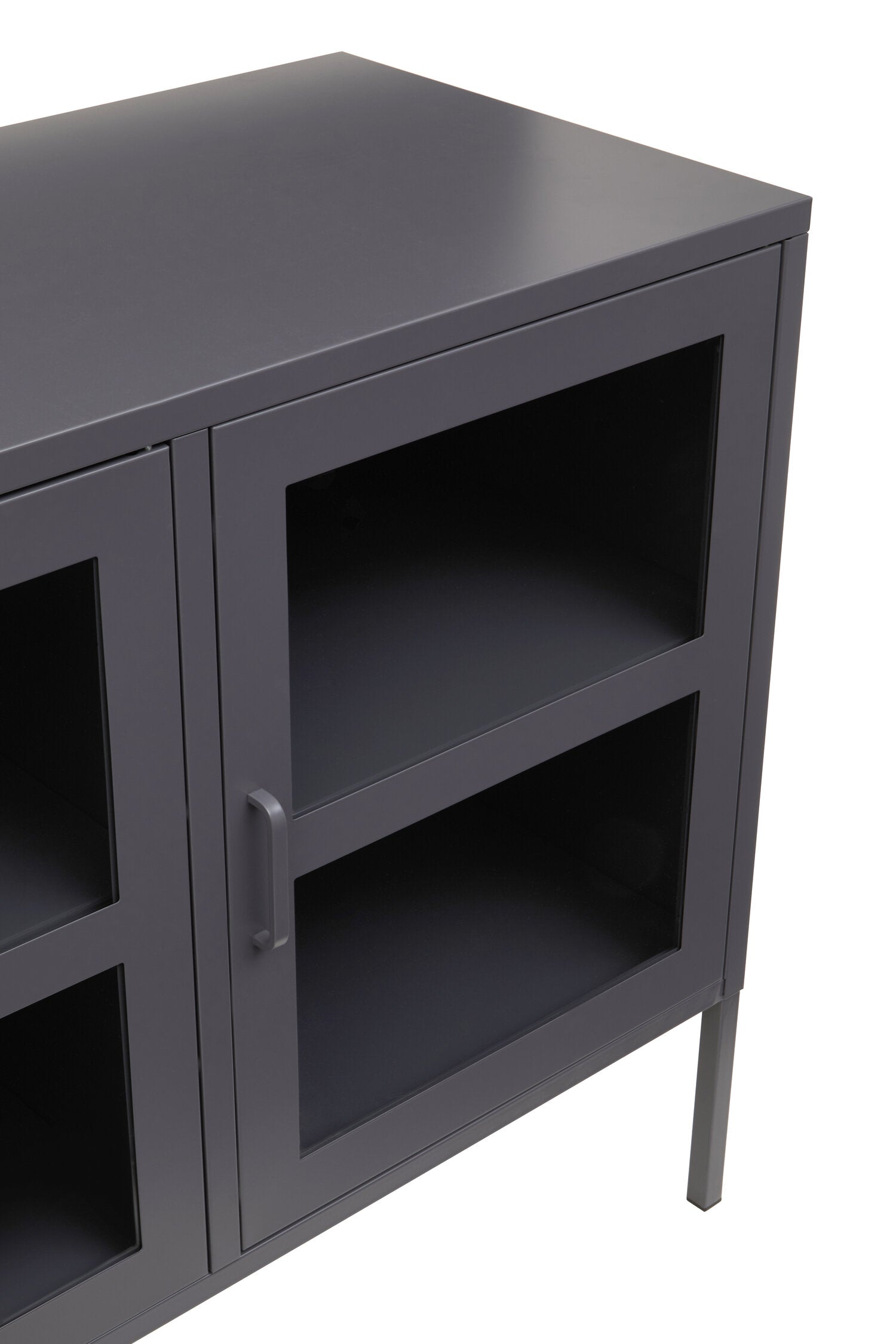 Asier Grey Metal Three Door Two Shelf Cabinet - The Orchard Home and Gifts