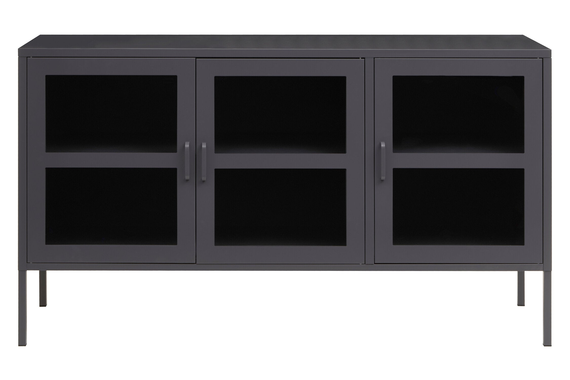 Asier Grey Metal Three Door Two Shelf Cabinet - The Orchard Home and Gifts