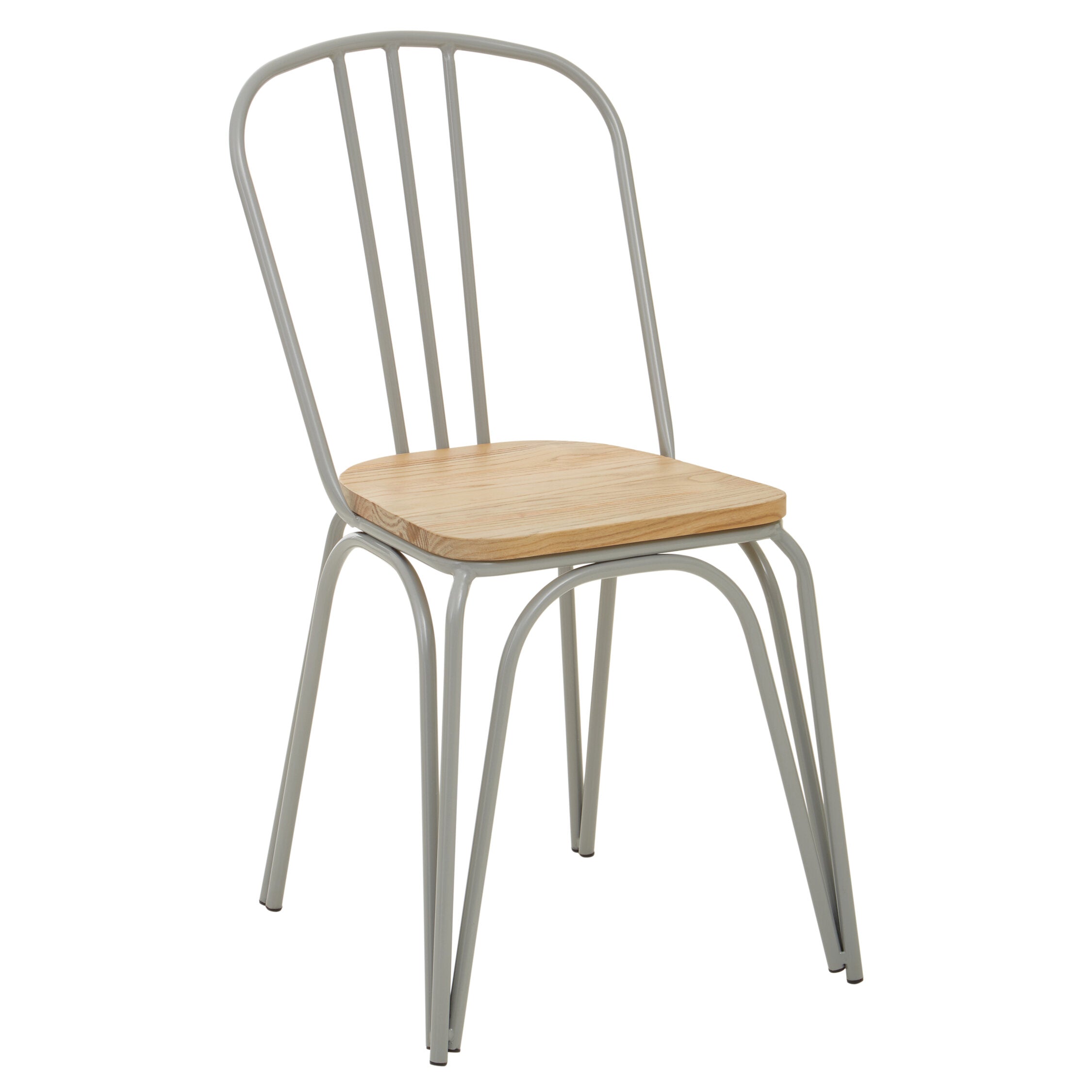 Salford Grey Metal and Elm Wood Dining Chair