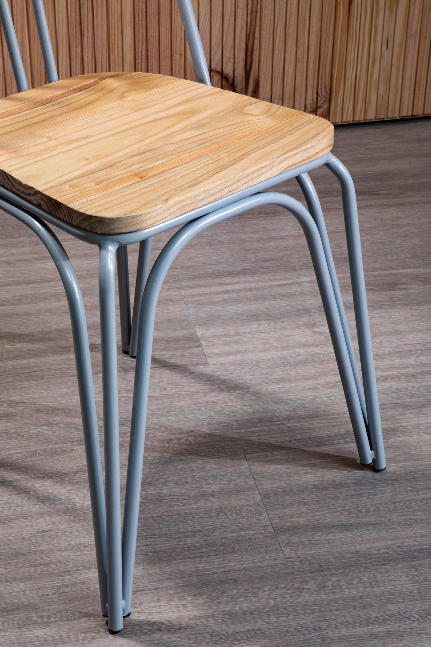 Salford Grey Metal and Elm Wood Dining Chair