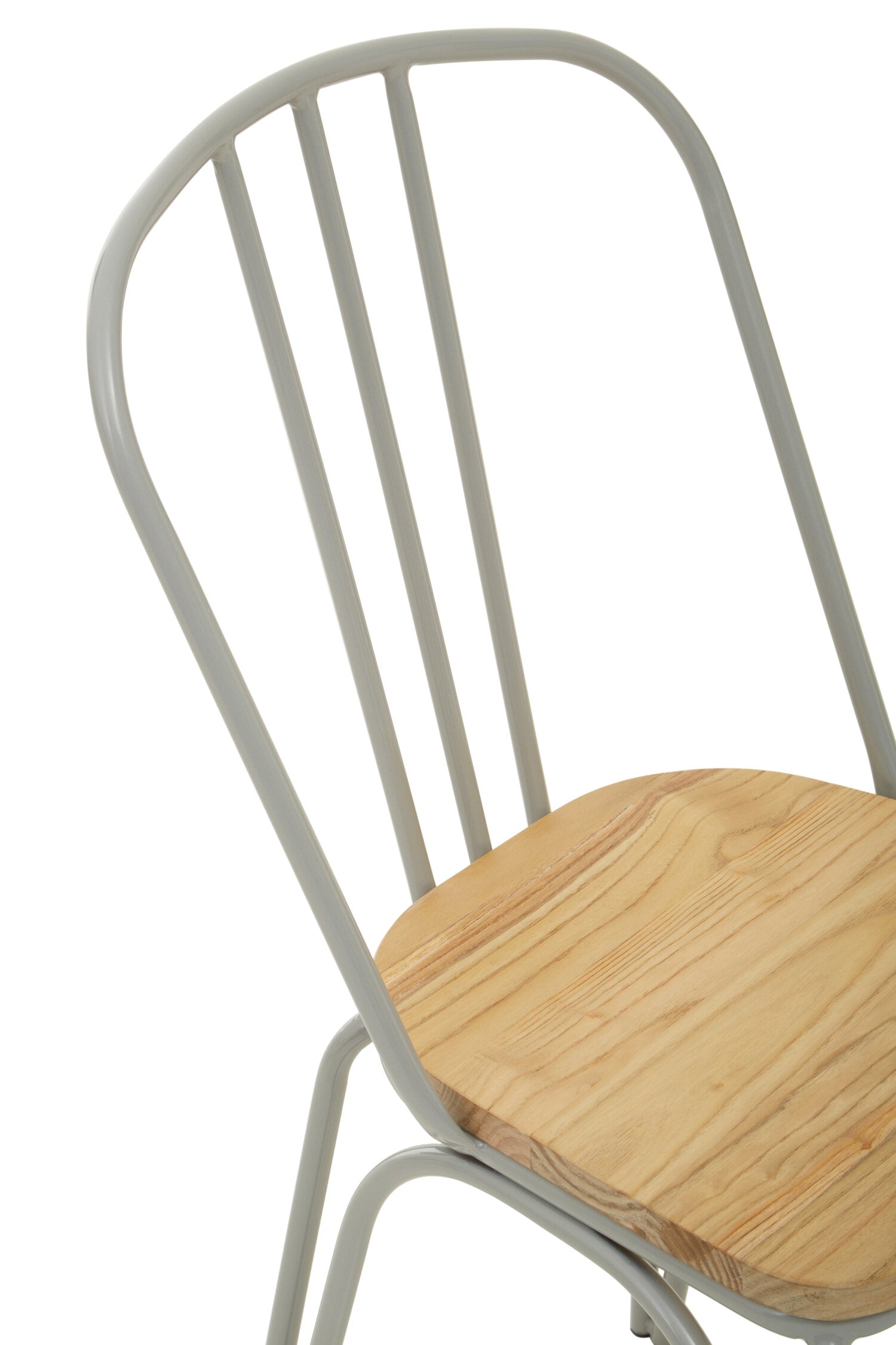Salford Grey Metal and Elm Wood Dining Chair