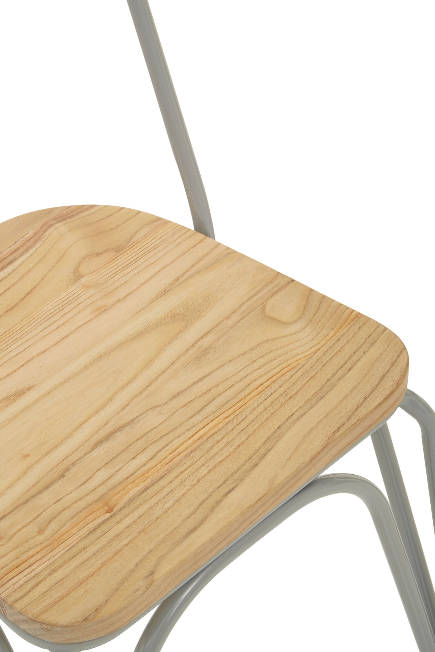 Salford Grey Metal and Elm Wood Dining Chair