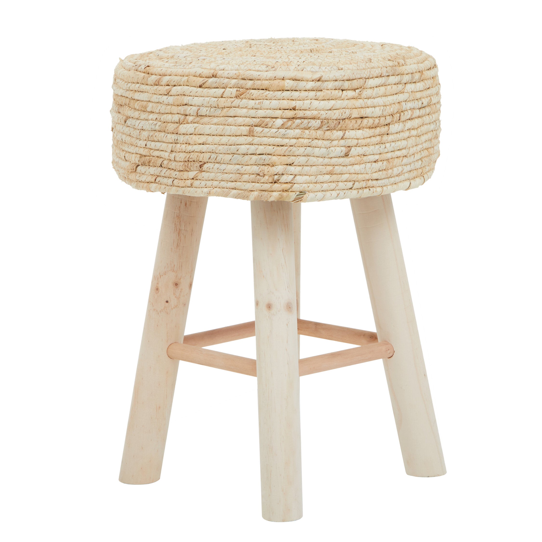 Natural Rope and Wood Low Stool - The Orchard Home and Gifts