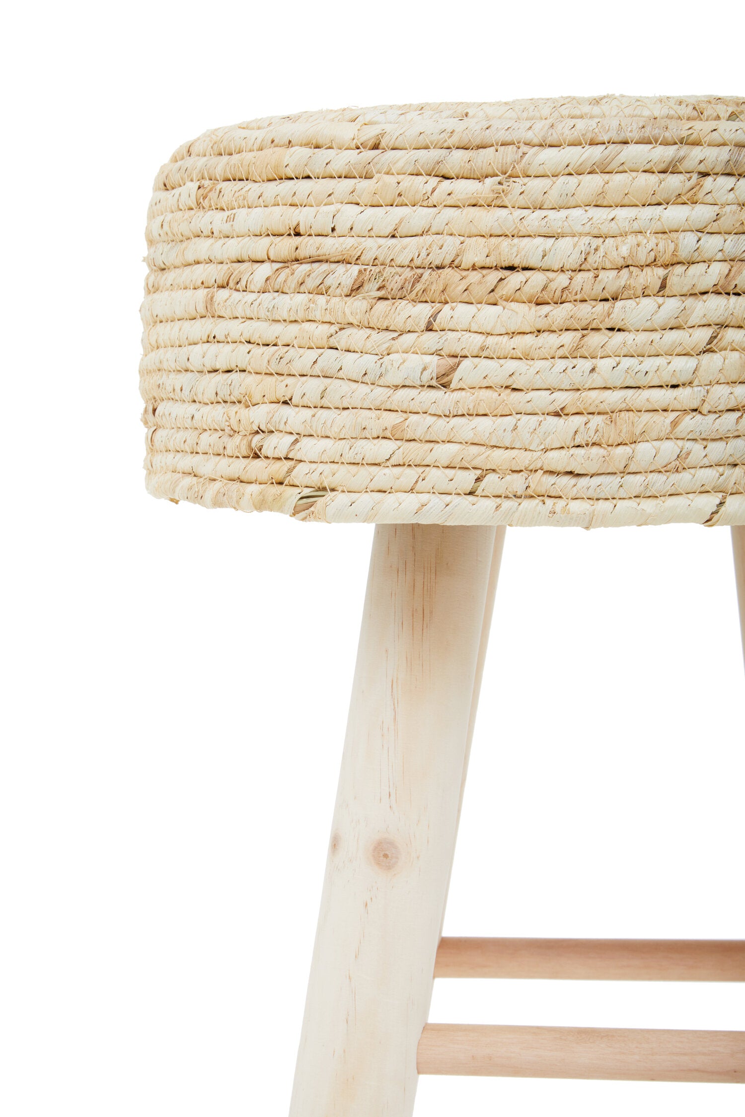Natural Rope and Wood Low Stool - The Orchard Home and Gifts