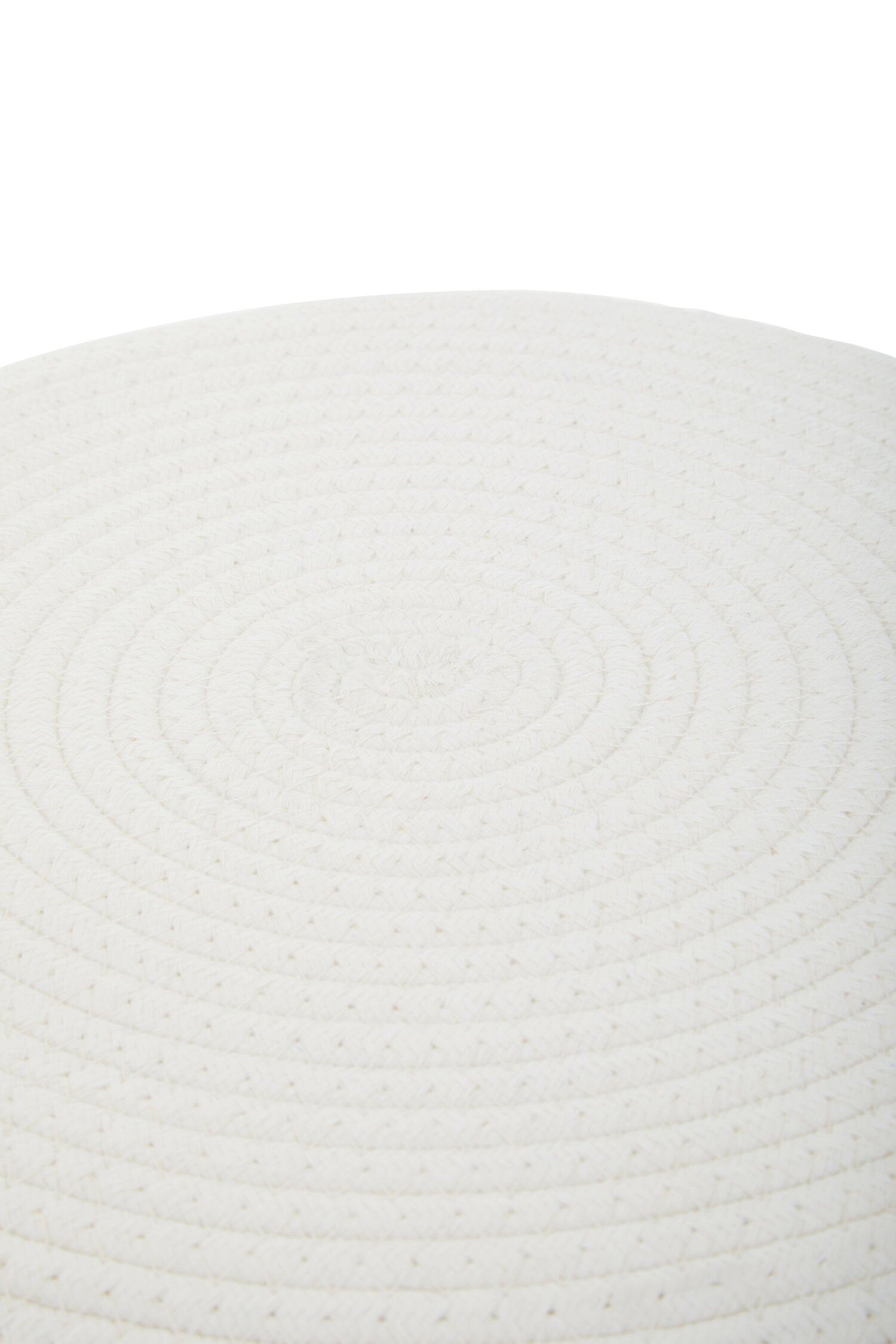 White Rope and Wood Low Stool - The Orchard Home and Gifts