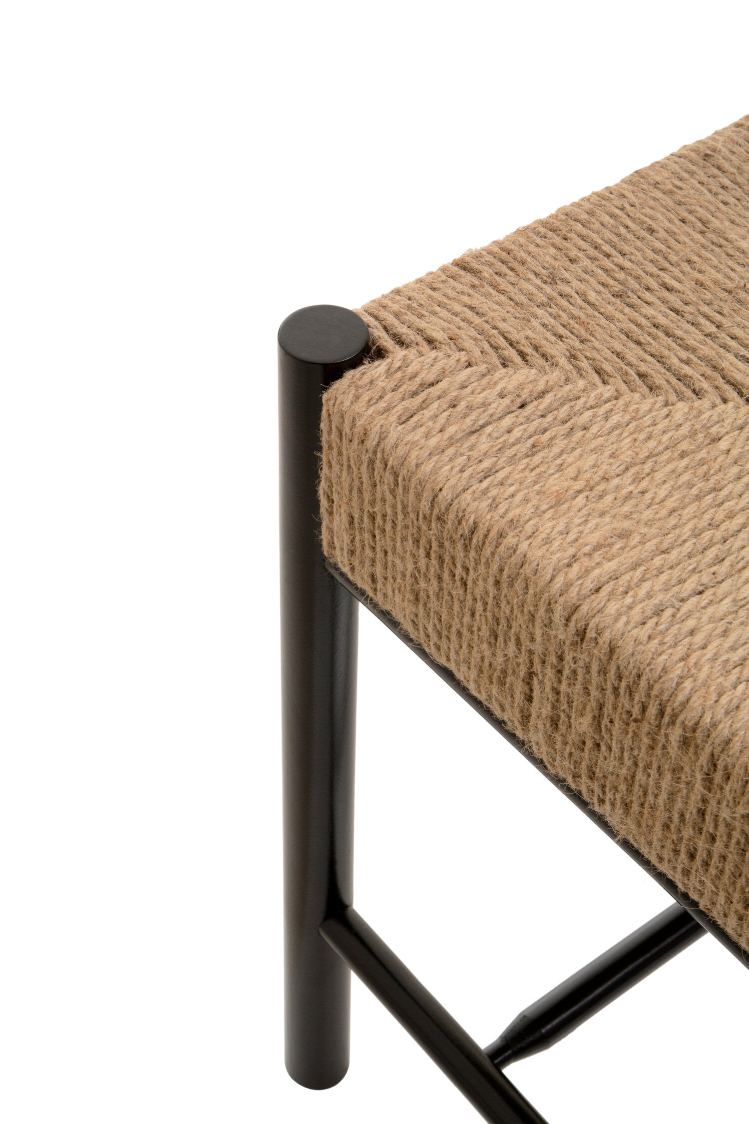 Naku Natural Rope and Black Wood Large Bench - The Orchard Home and Gifts