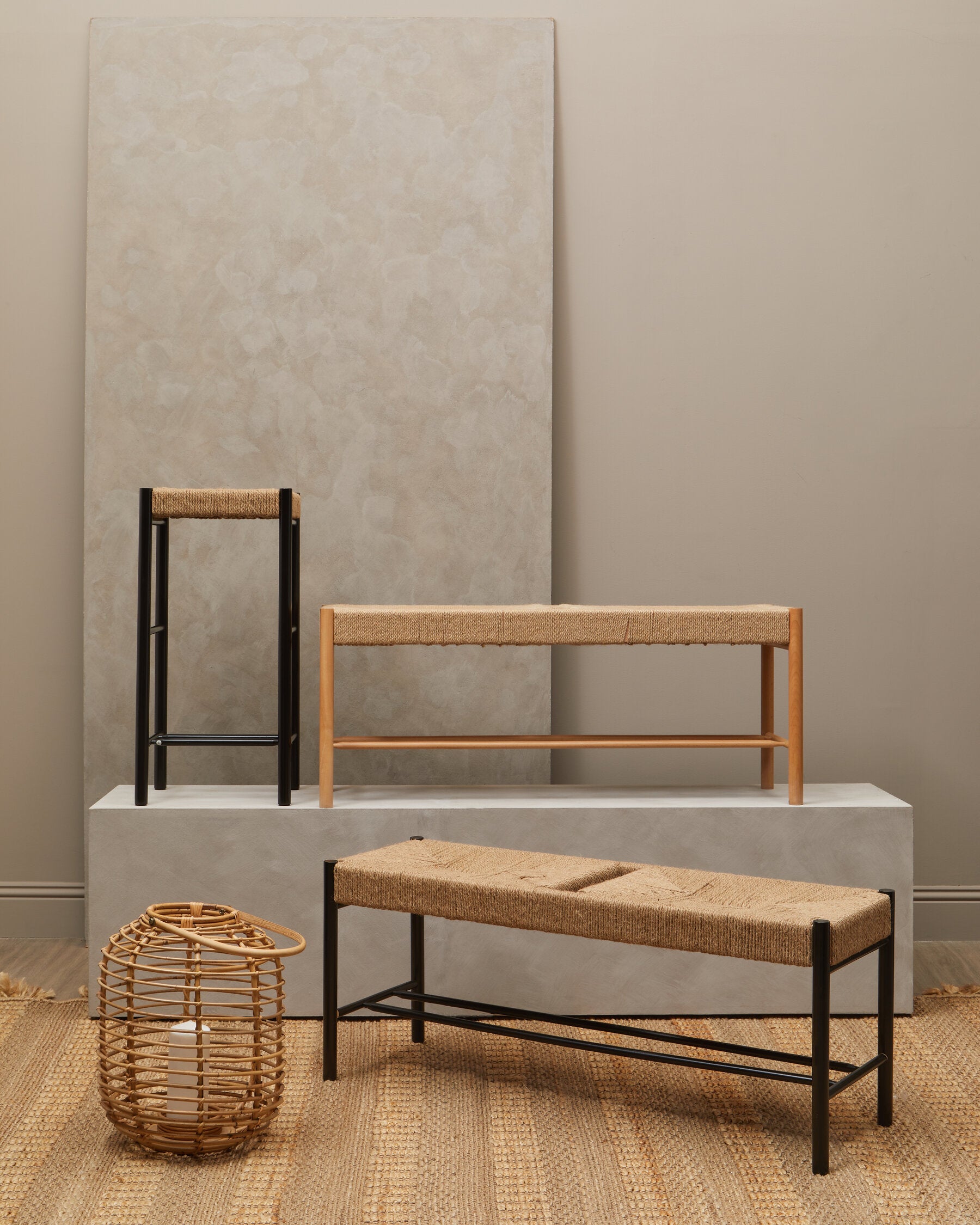 Naku Natural Rope and Beechwood Large Bench - The Orchard Home and Gifts