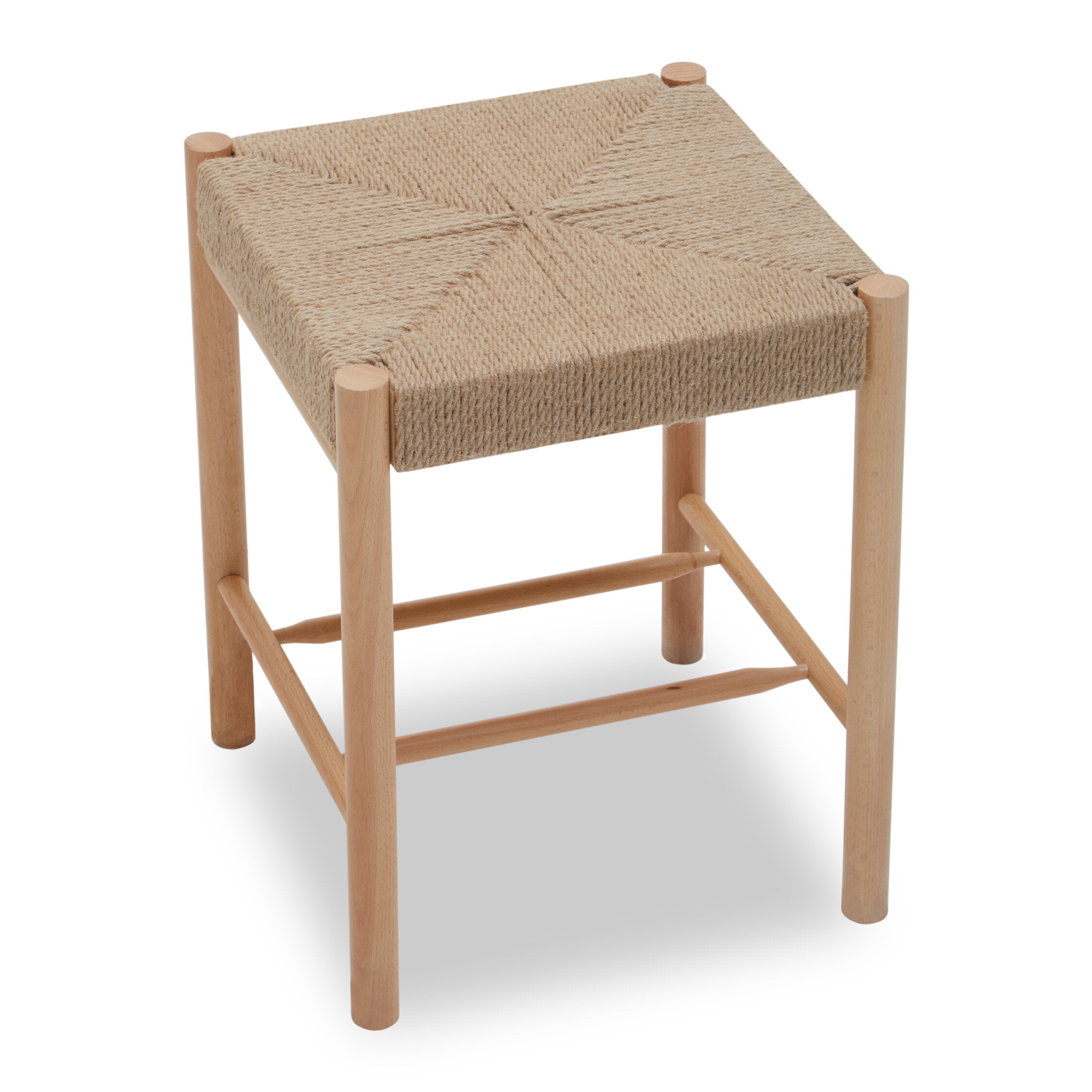 Naku Natural Rope and Beechwood Stool - The Orchard Home and Gifts