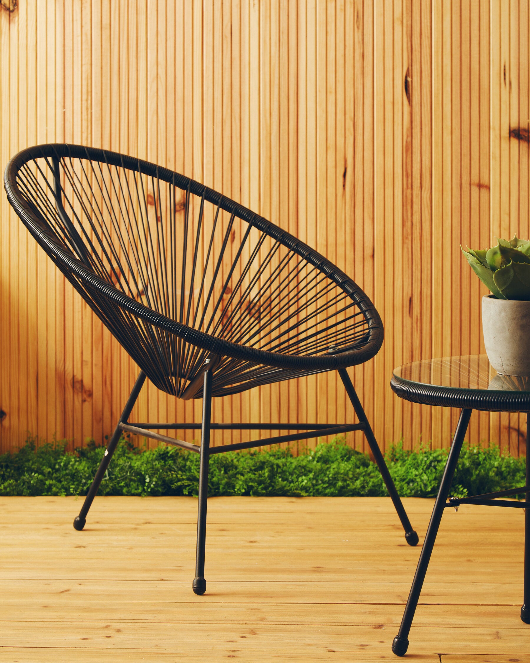 Curved Black Three Piece Garden Patio Set - The Orchard Home and Gifts