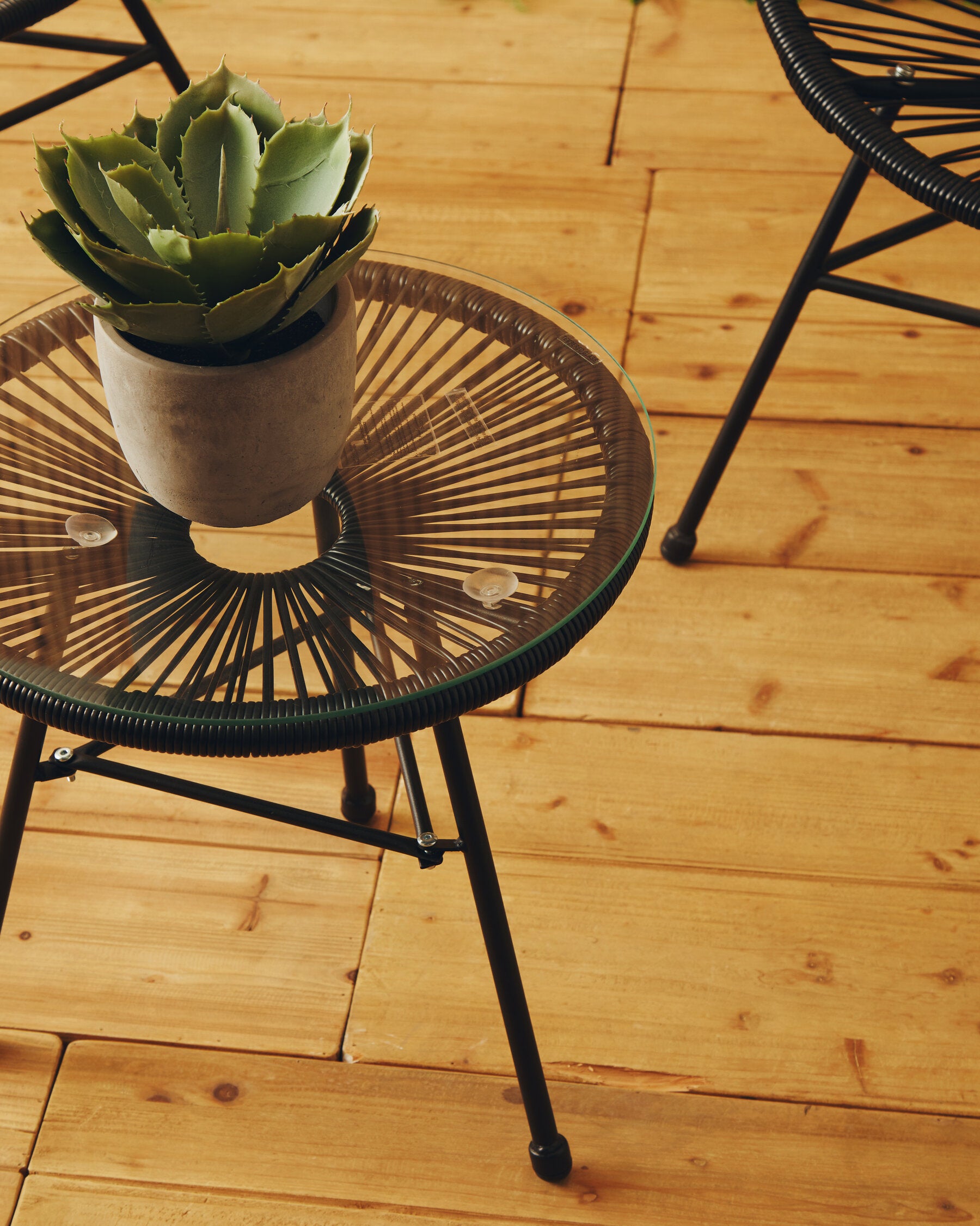 Curved Black Three Piece Garden Patio Set - The Orchard Home and Gifts