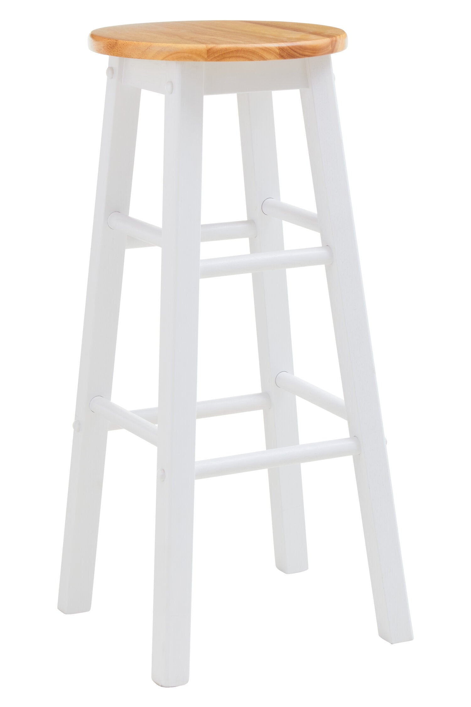 White and Natural Wood Kitchen Bar Stool - The Orchard Home and Gifts