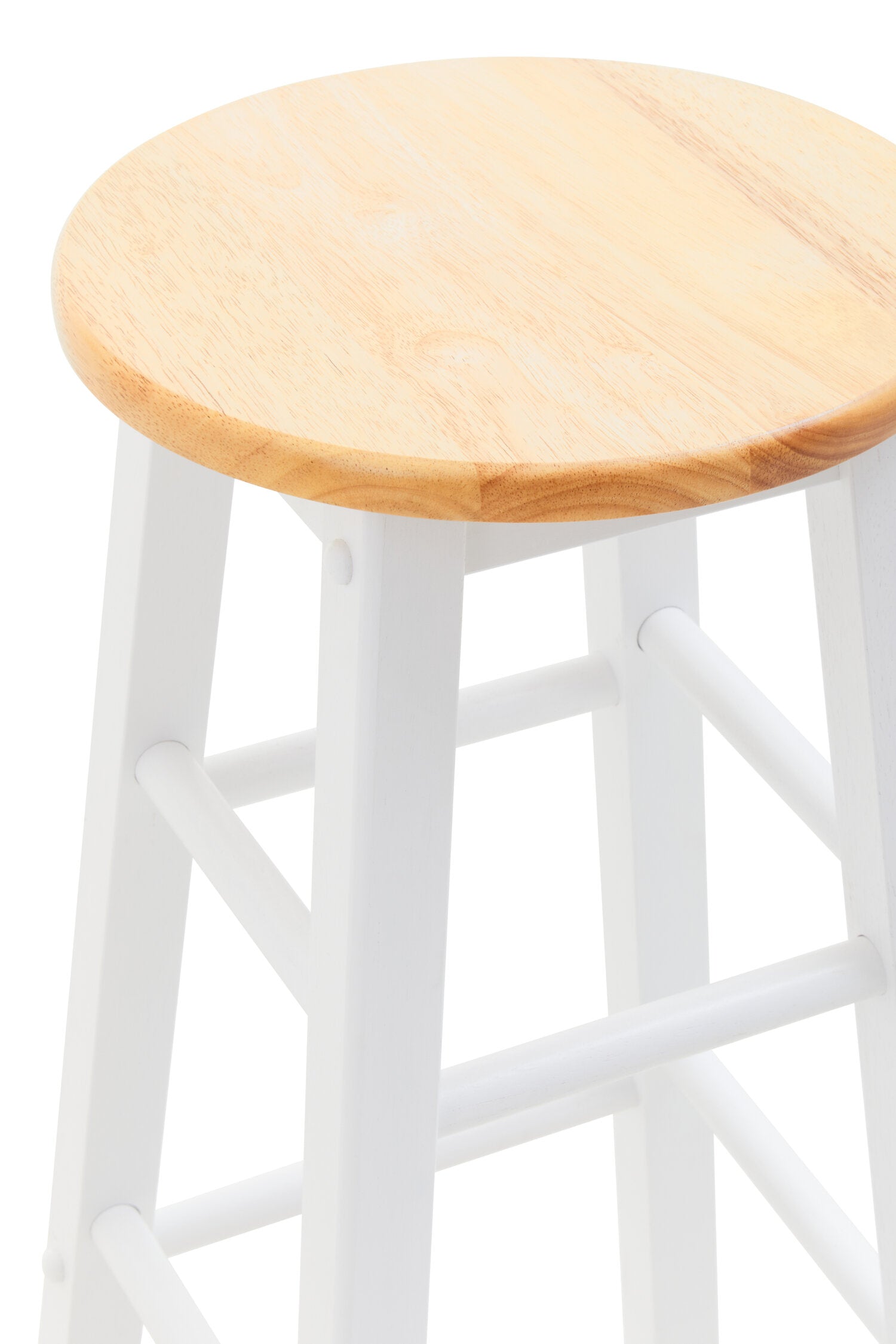 White and Natural Wood Kitchen Bar Stool - The Orchard Home and Gifts