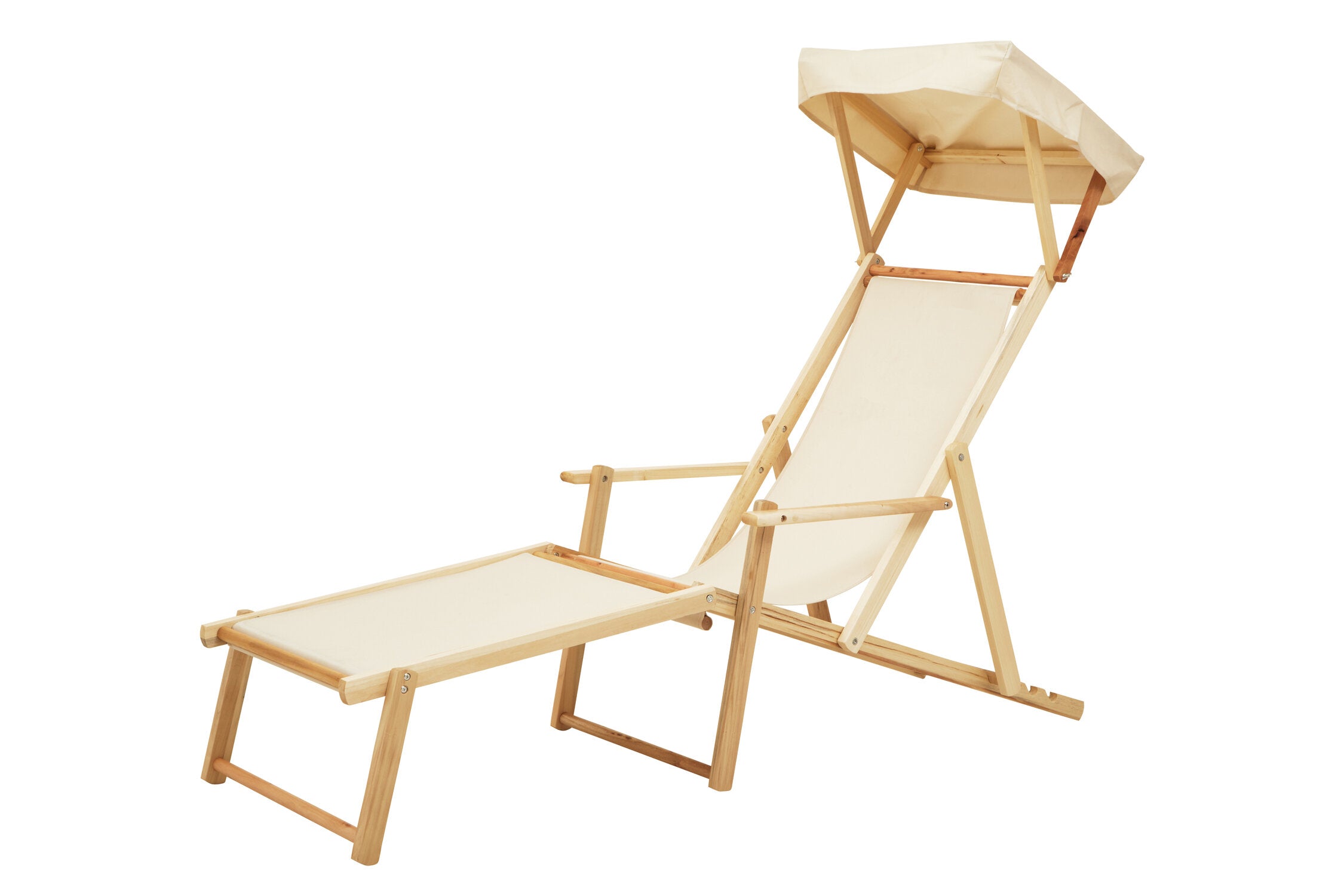 Hampton Cream Wooden Lounger - The Orchard Home and Gifts