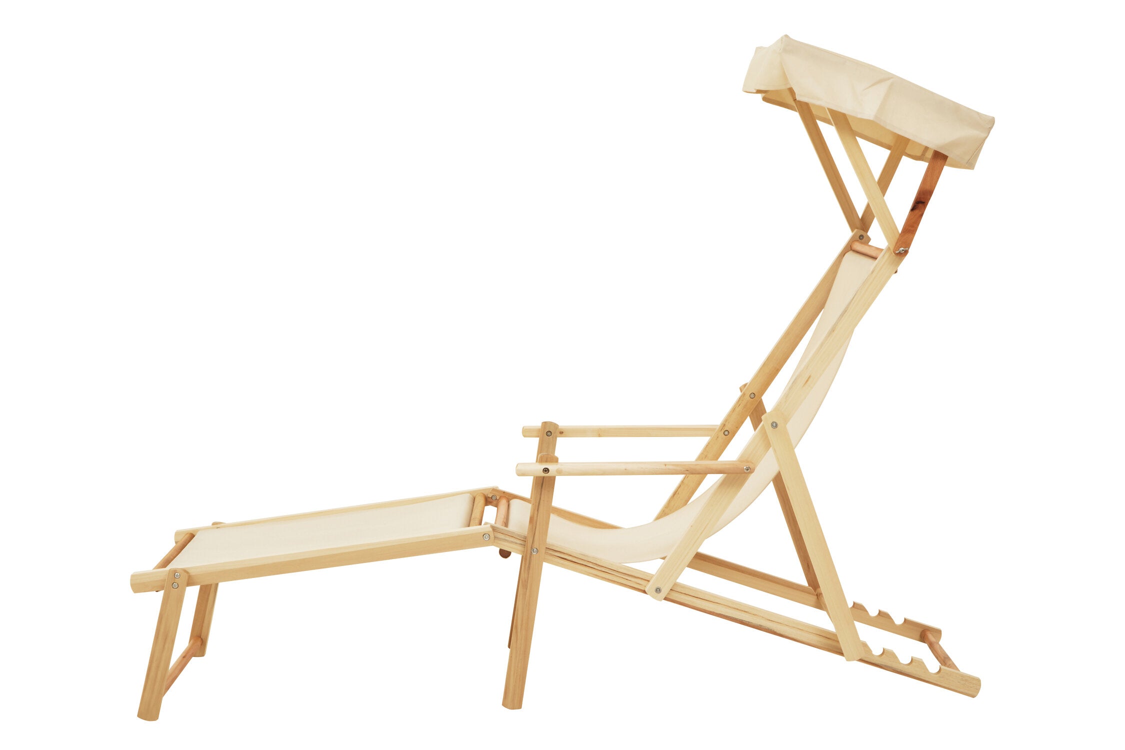 Hampton Cream Wooden Lounger - The Orchard Home and Gifts