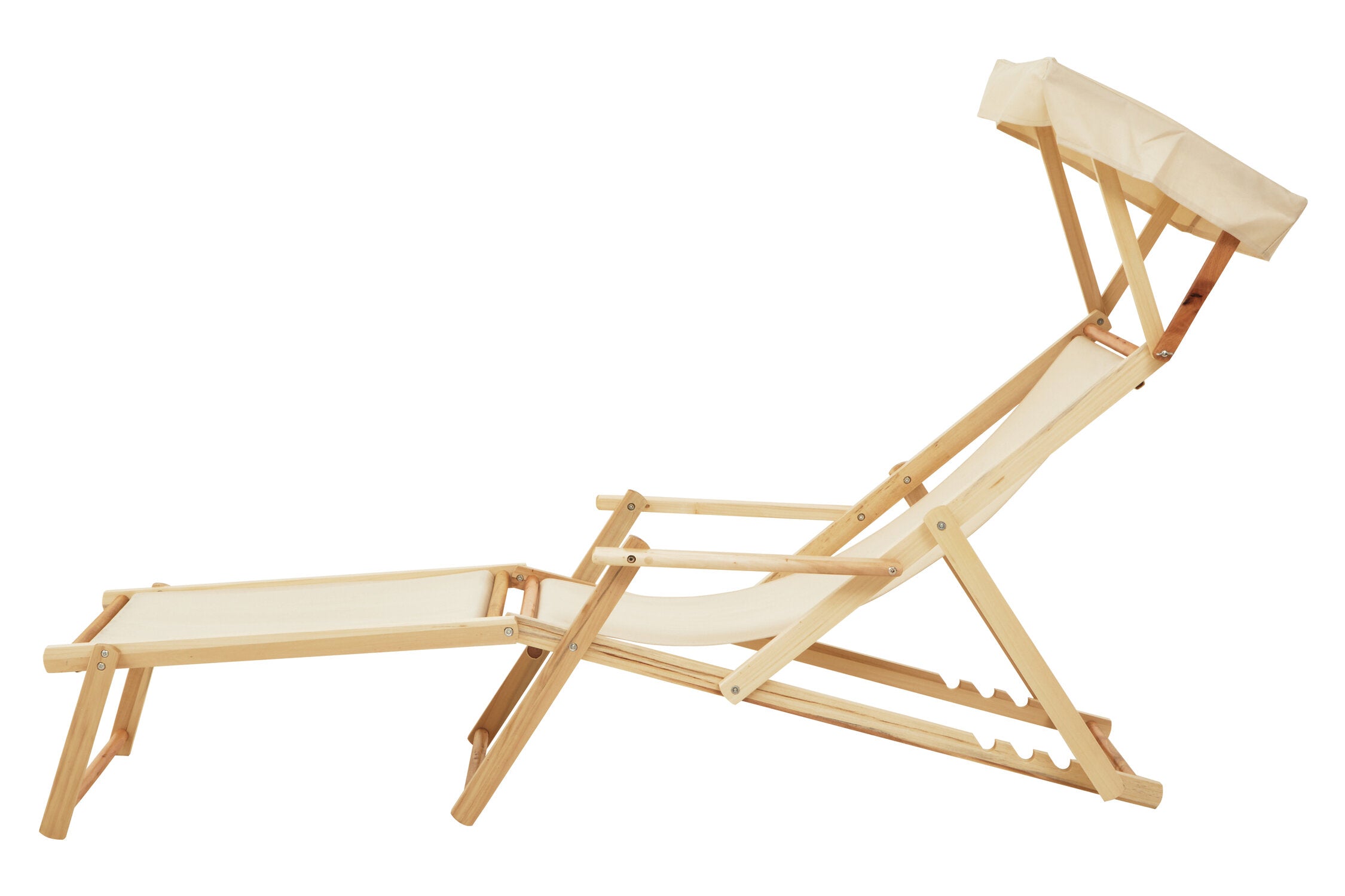 Hampton Cream Wooden Lounger - The Orchard Home and Gifts