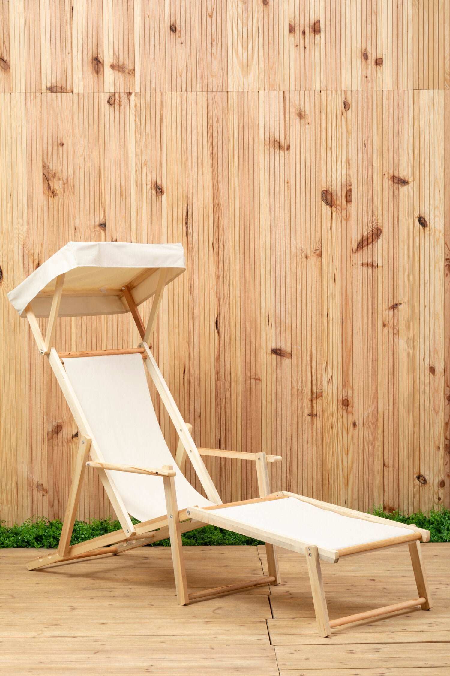 Hampton Cream Wooden Lounger - The Orchard Home and Gifts