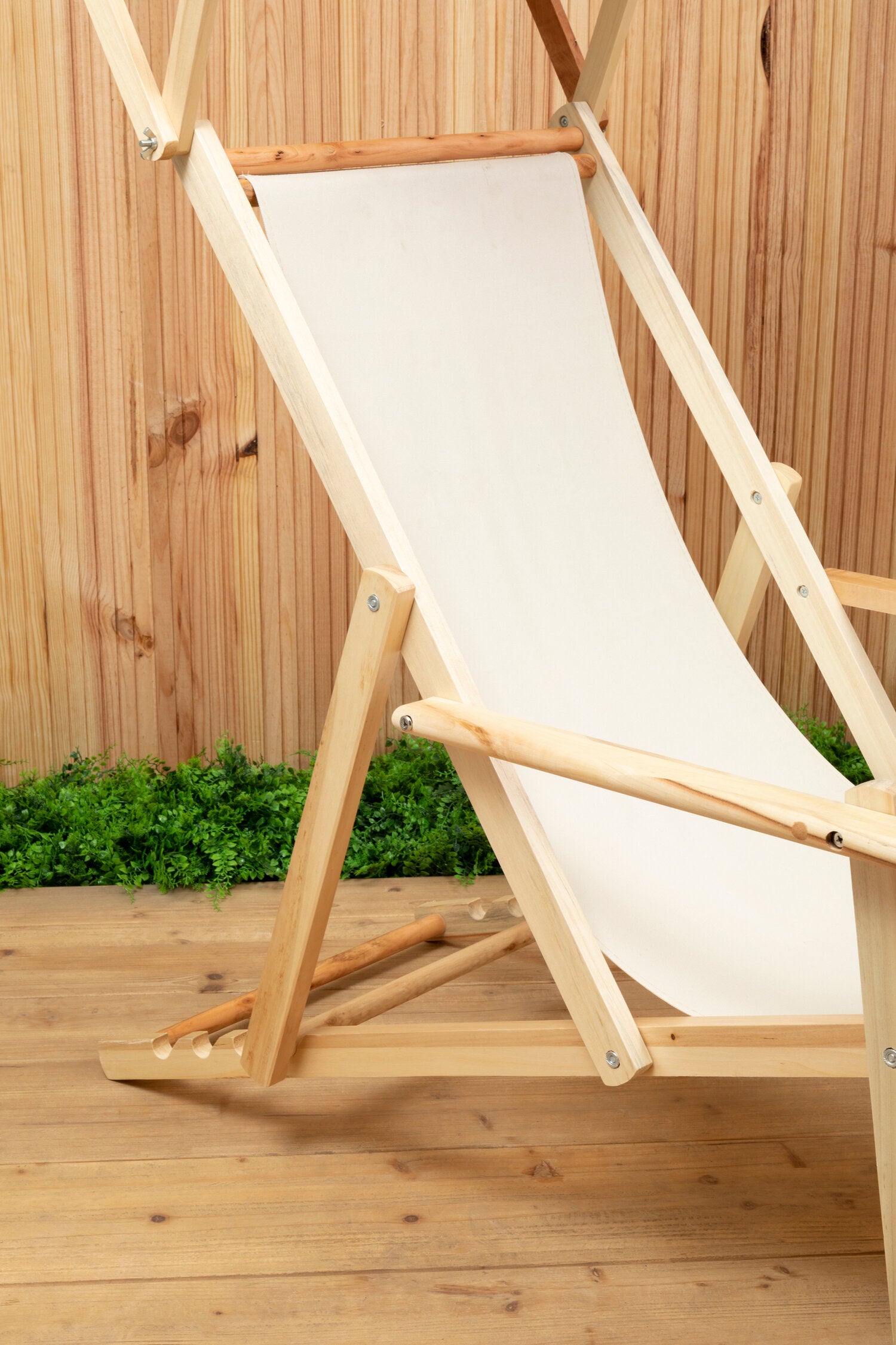 Hampton Cream Wooden Lounger - The Orchard Home and Gifts