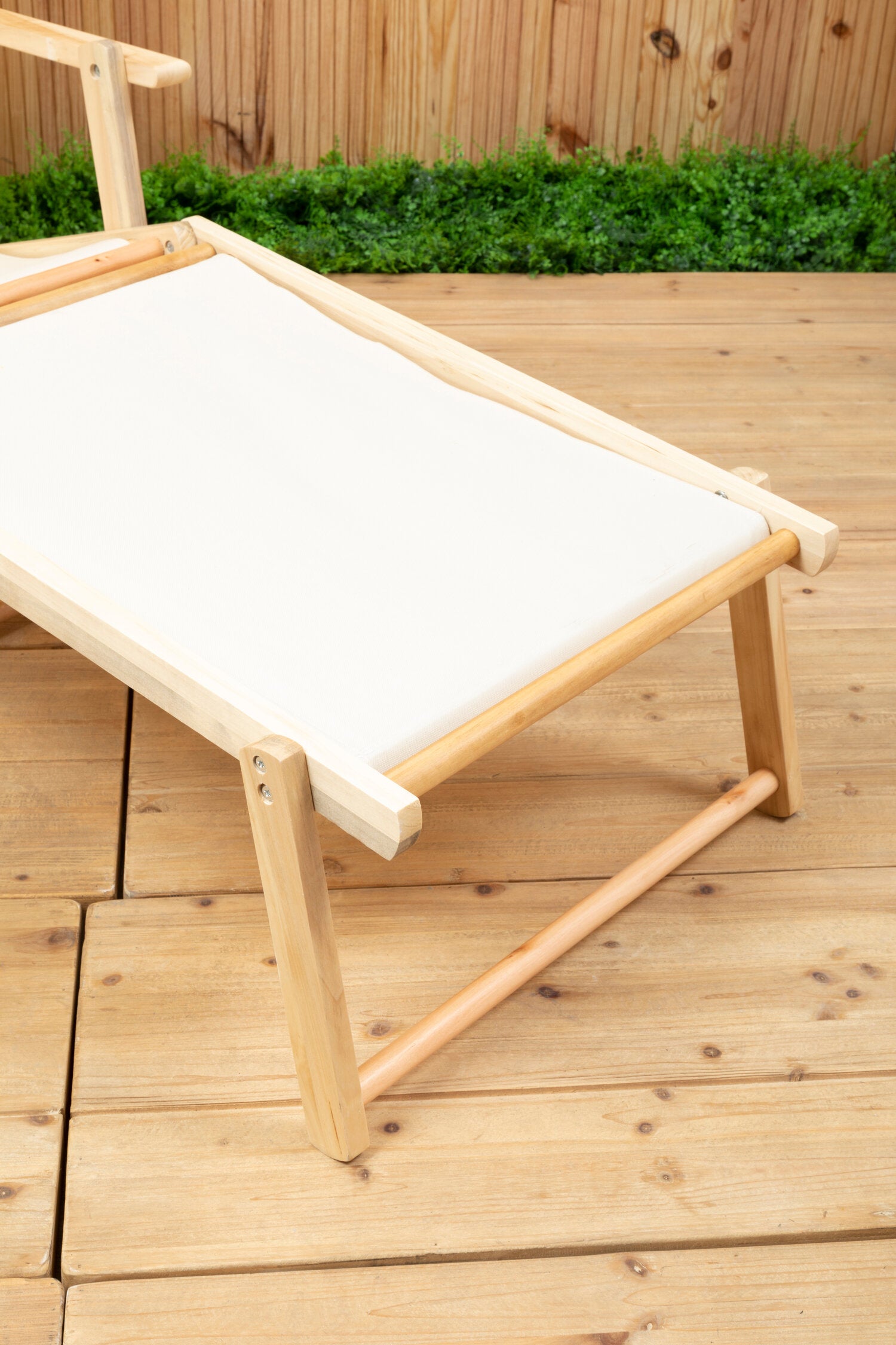 Hampton Cream Wooden Lounger - The Orchard Home and Gifts