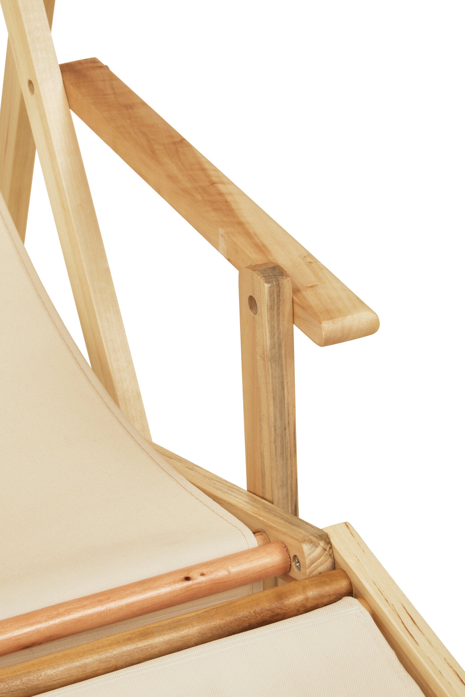 Hampton Cream Wooden Lounger - The Orchard Home and Gifts